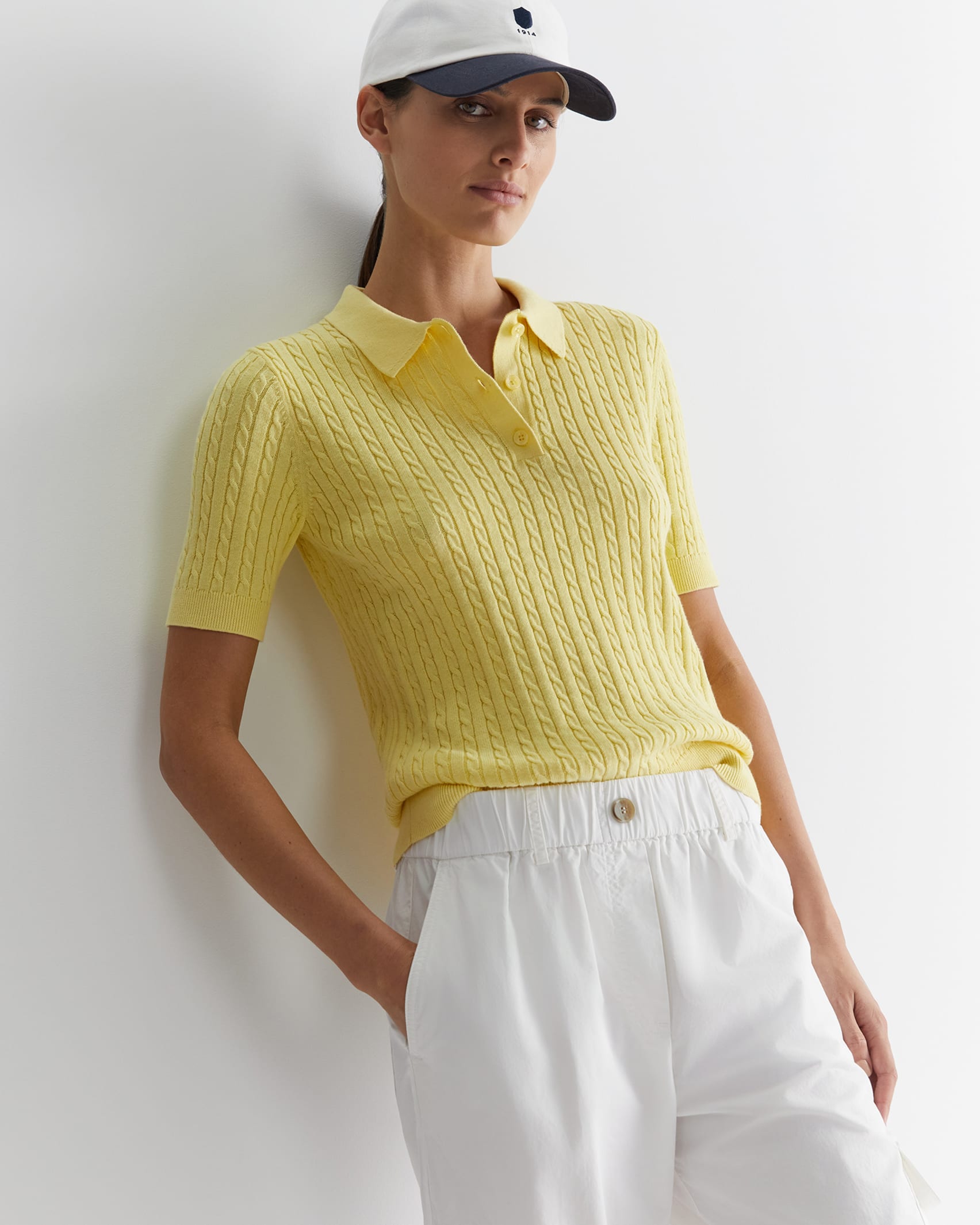 Elka Cable Polo in Sun Sportscraft