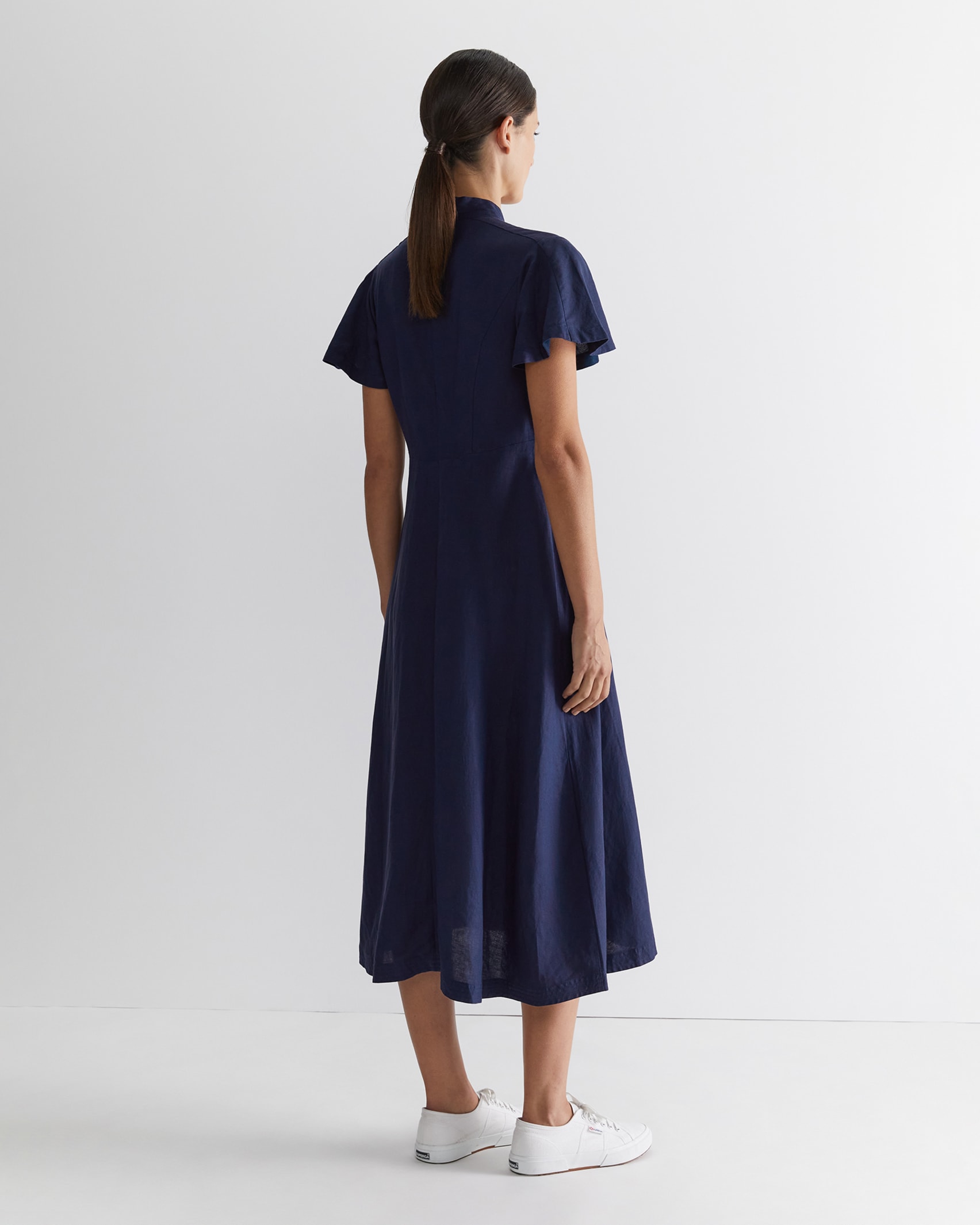 Faye Fit And Flare Dress in NAVY