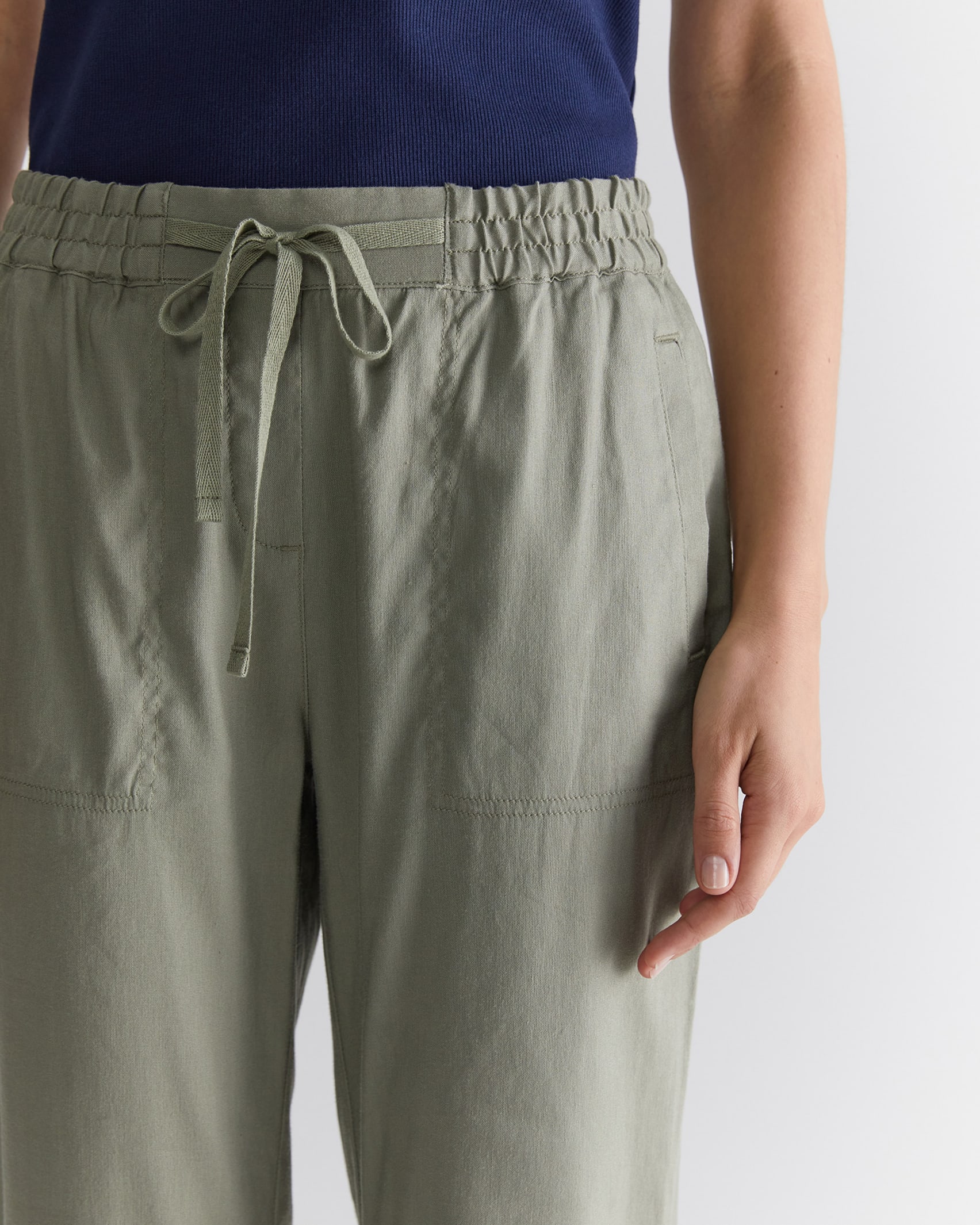 Rosa Linen Pant in KHAKI