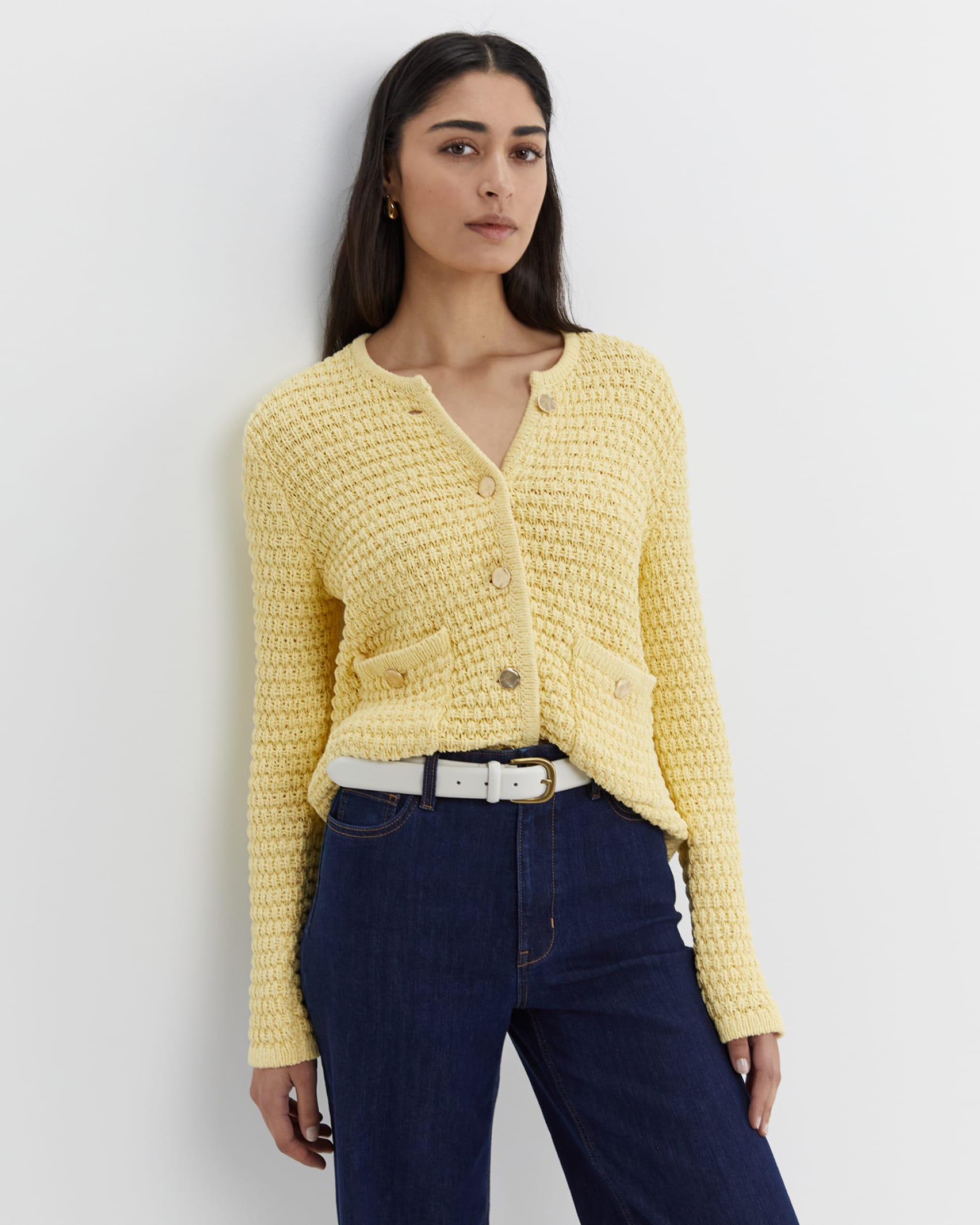 Tape yarn cardigan hotsell