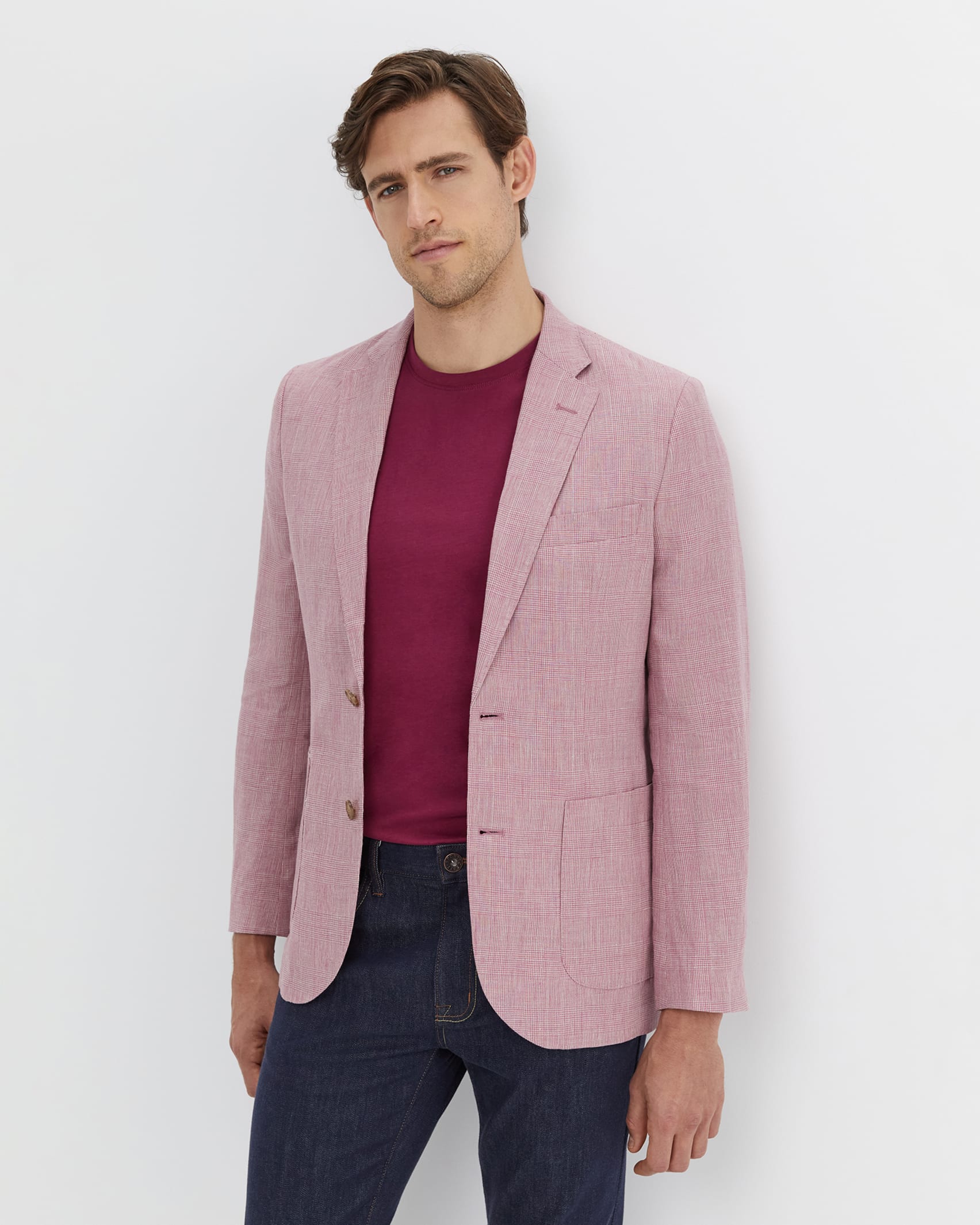 Farrer Linen Sports Jacket in Dusty Pink Sportscraft