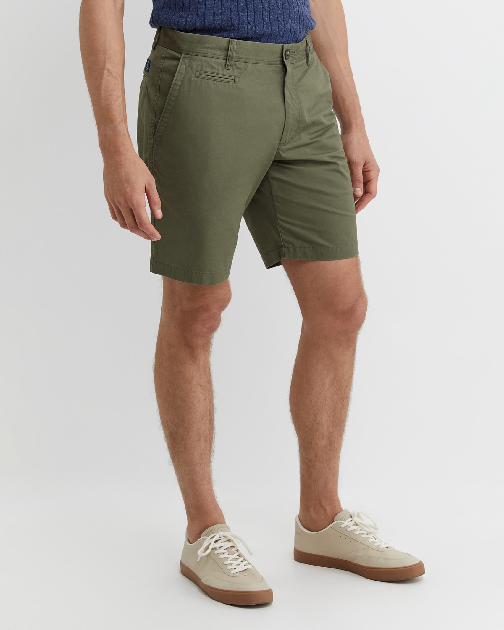Khaki shorts white shoes outlet