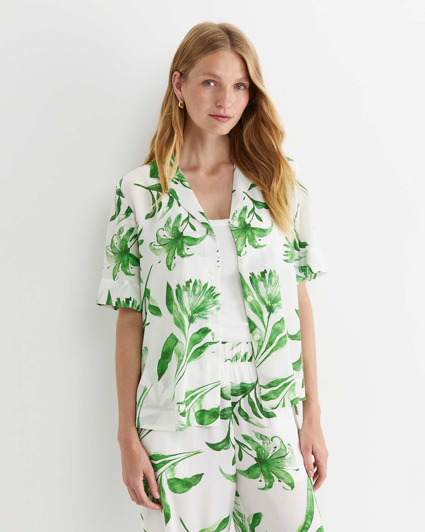 Botanical Silk Shirt in Green Multi Sportscraft