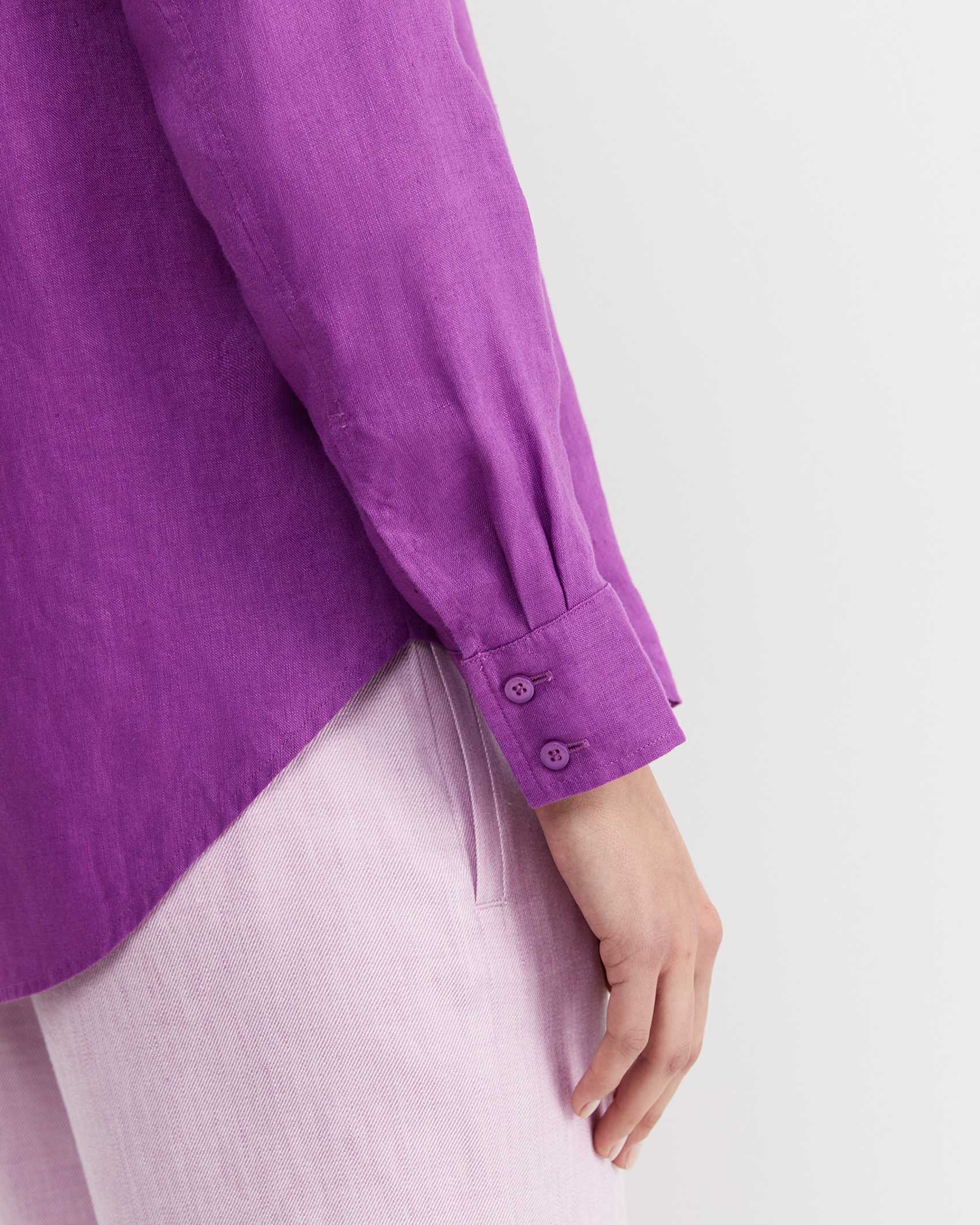 Dahlia Long Sleeve Linen Shirt in Hydrangea Sportscraft