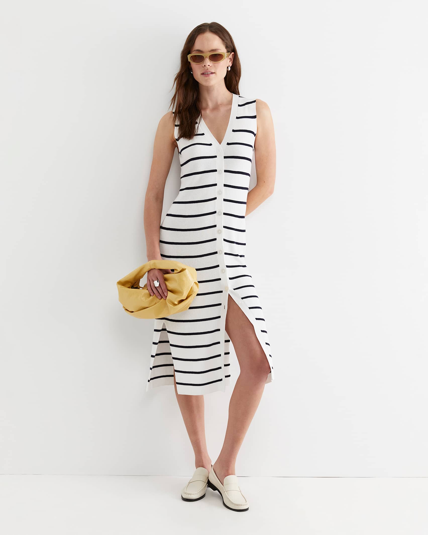 White vest dress top