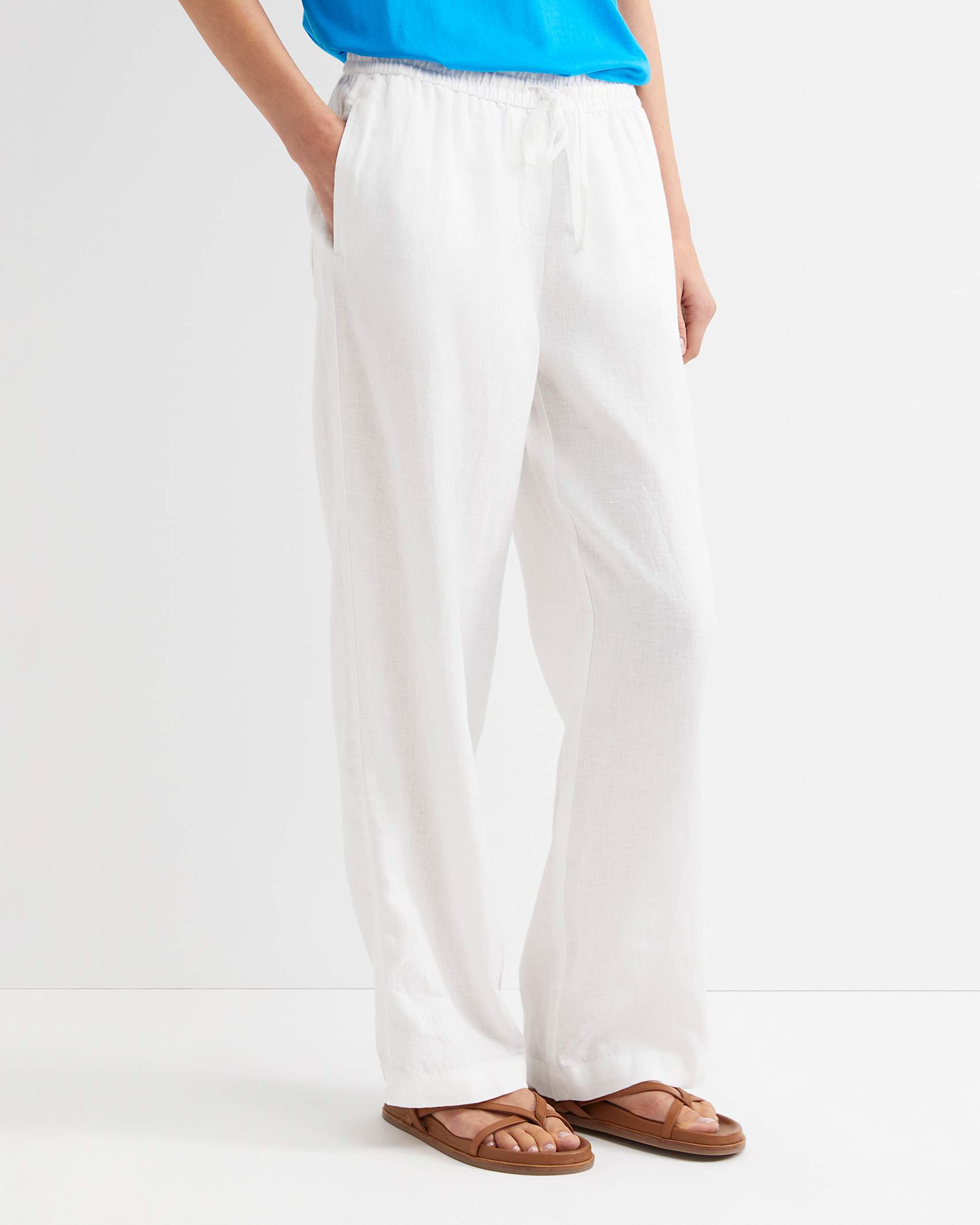 Lulu Drawcord Pant in WHITE