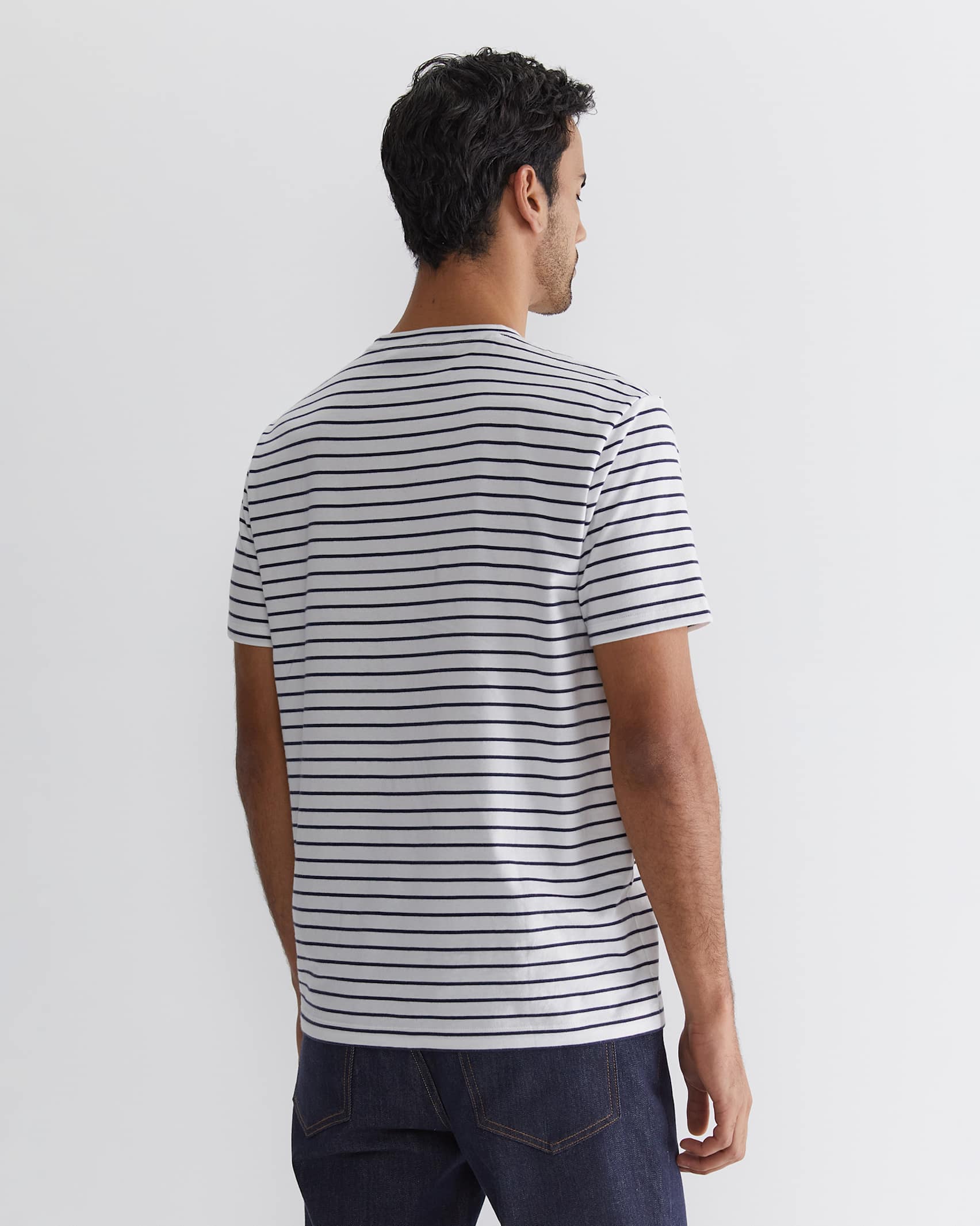 Supersoft Tee in WHITE/NAVY