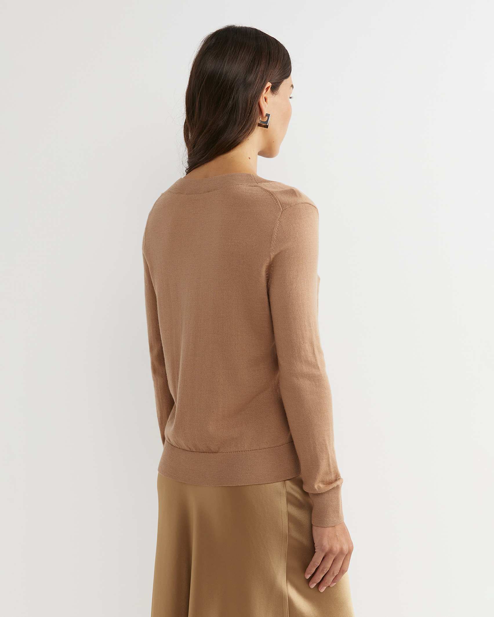 Francis Merino V-Neck Knit in TAN