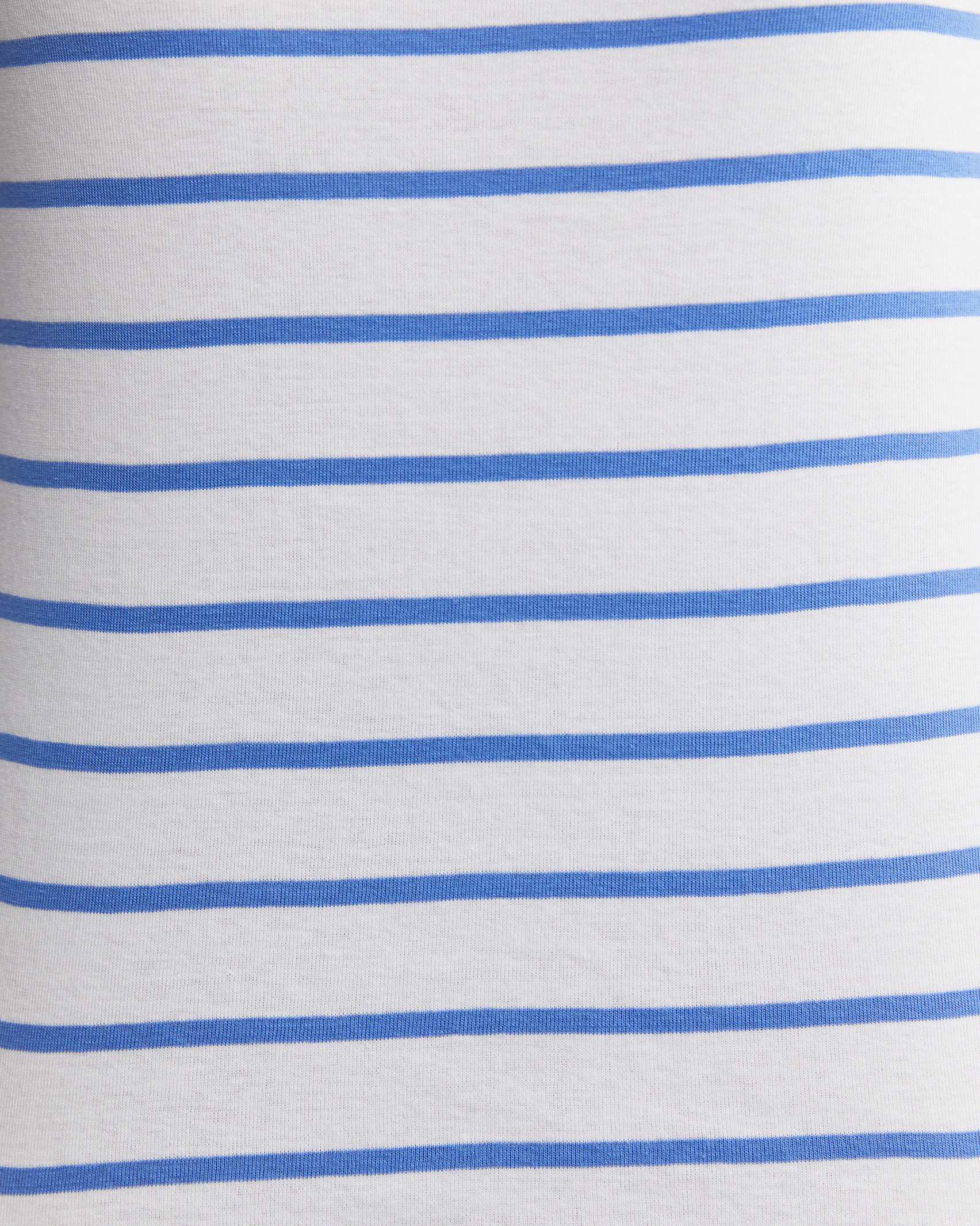 Heidi Long Sleeve Rib Tee in WHITE/BLUE