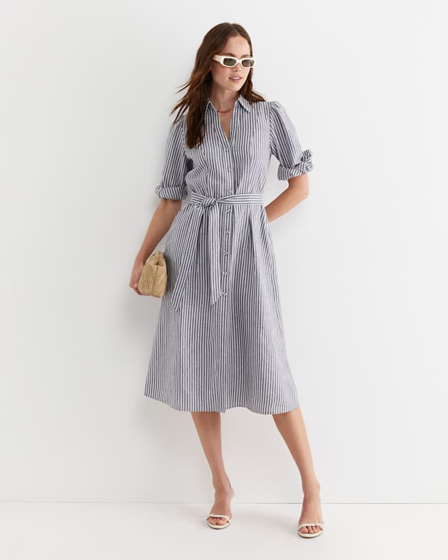 Amelia Stripe Midi Dress in Navywhite Sportscraft