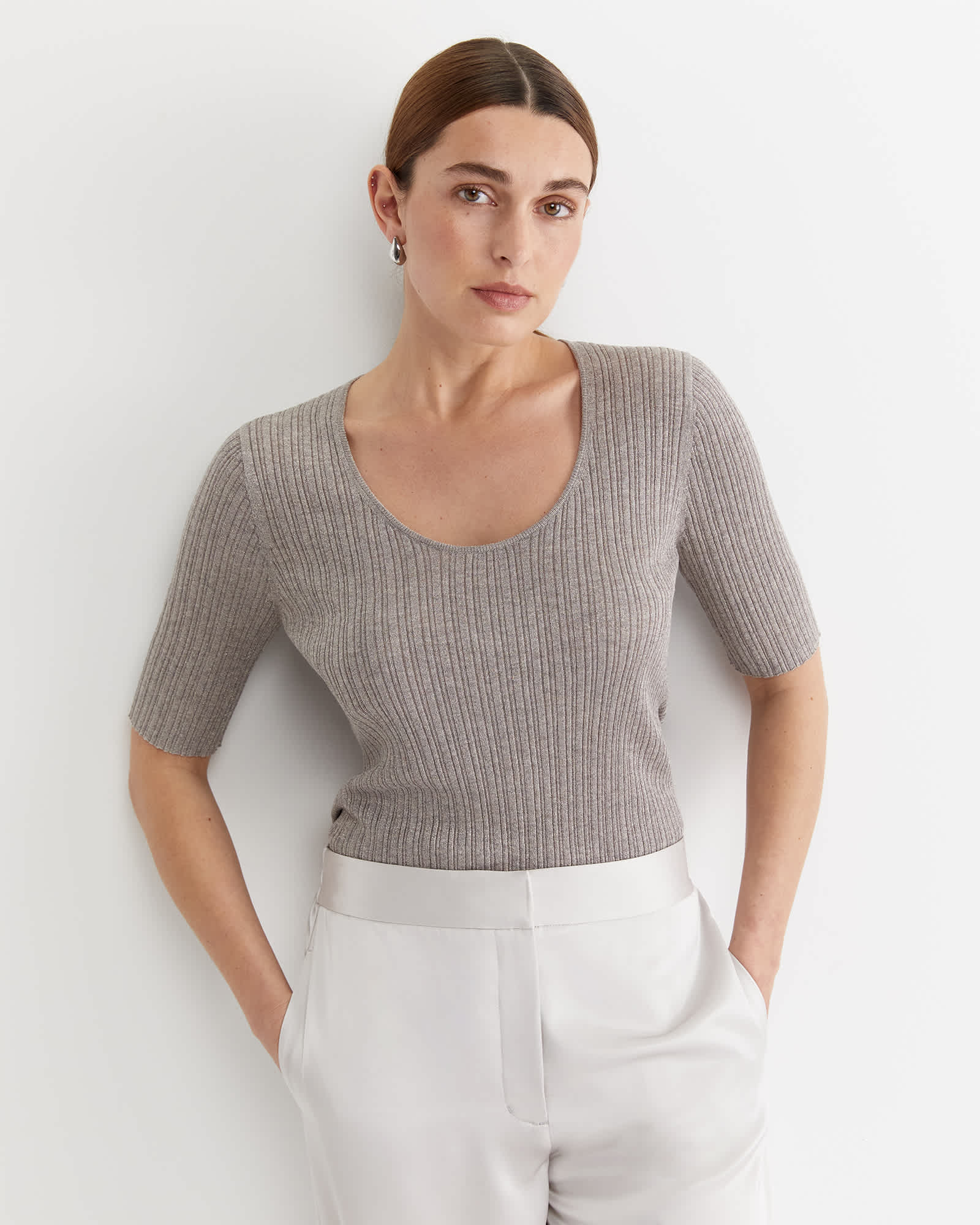 Sparkling Rib Knit Tee