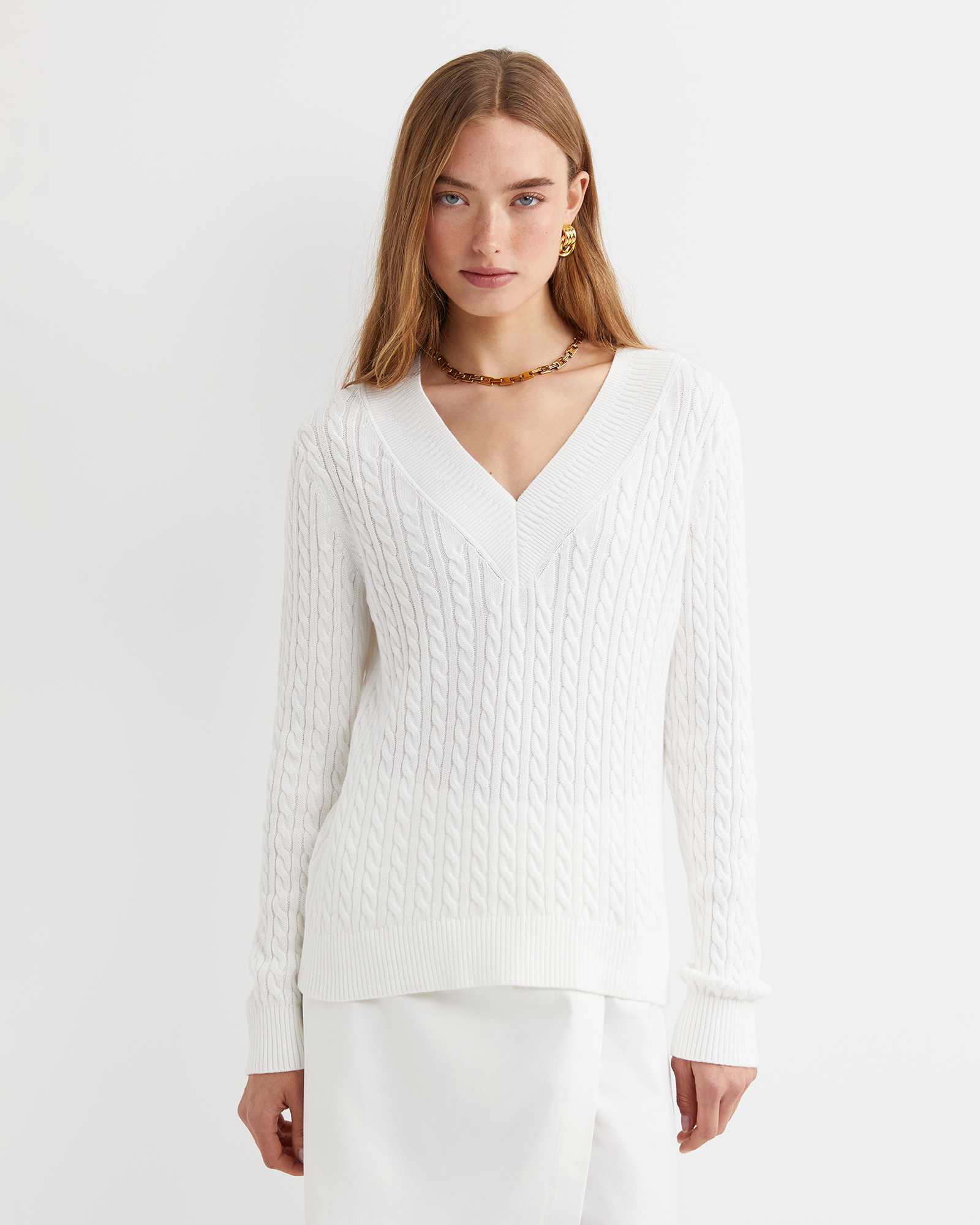 Elka Varsity Cable Sweater