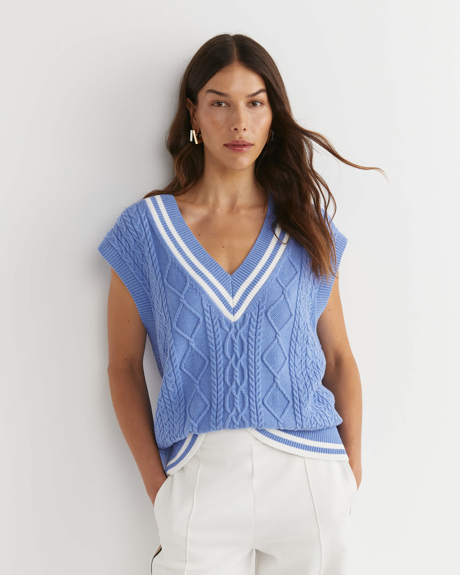Elka Cable V-Neck Vest