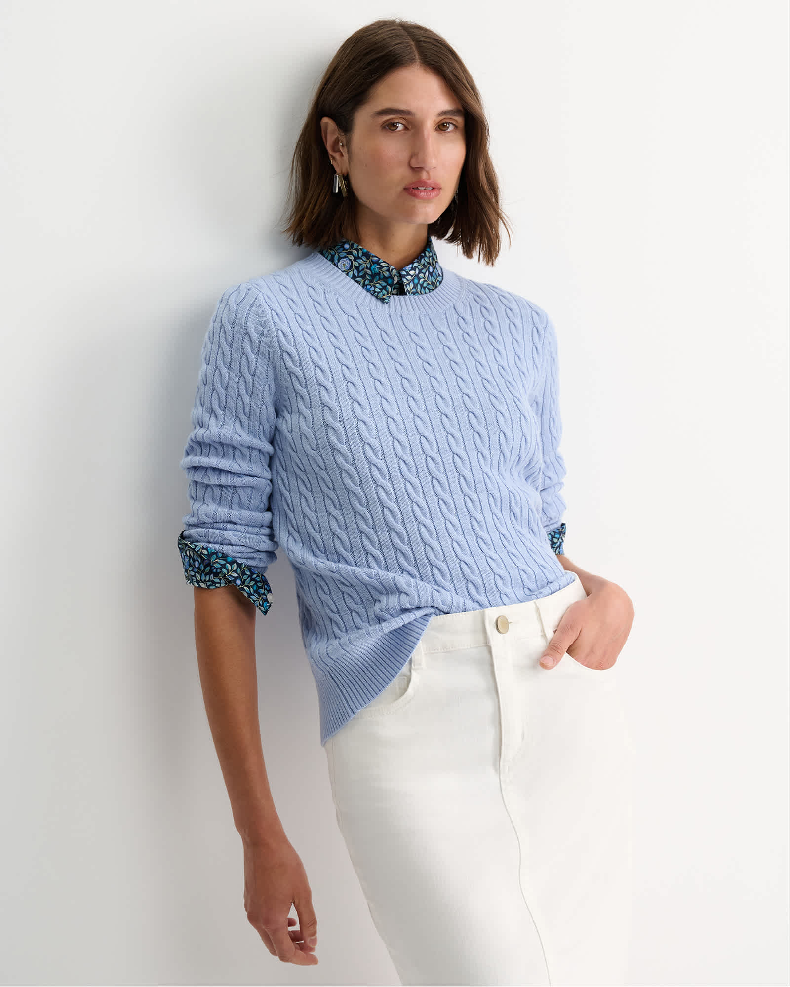Merino Wool Baby Cable Sweater