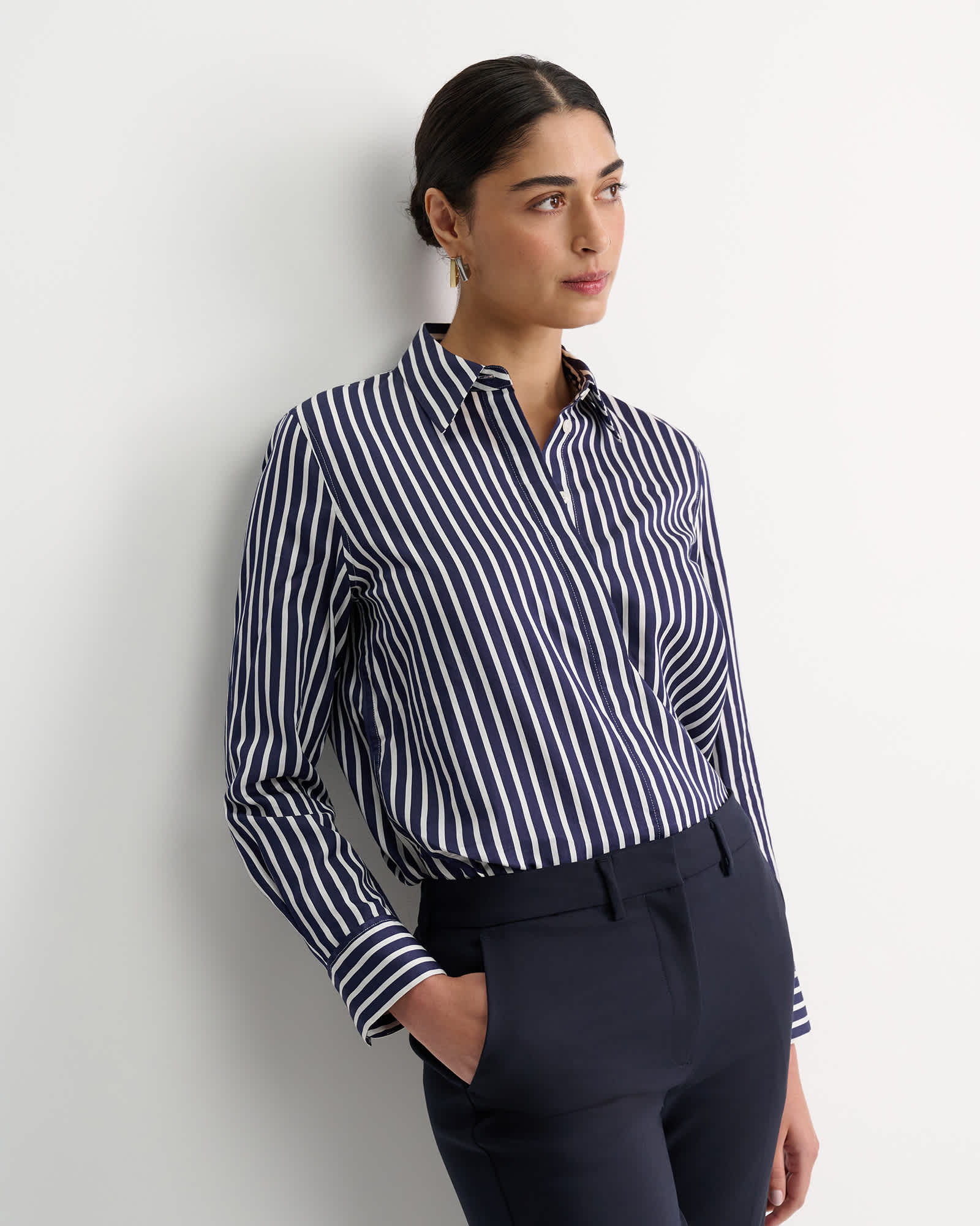 Hannah Stripe Cotton Silk Shirt