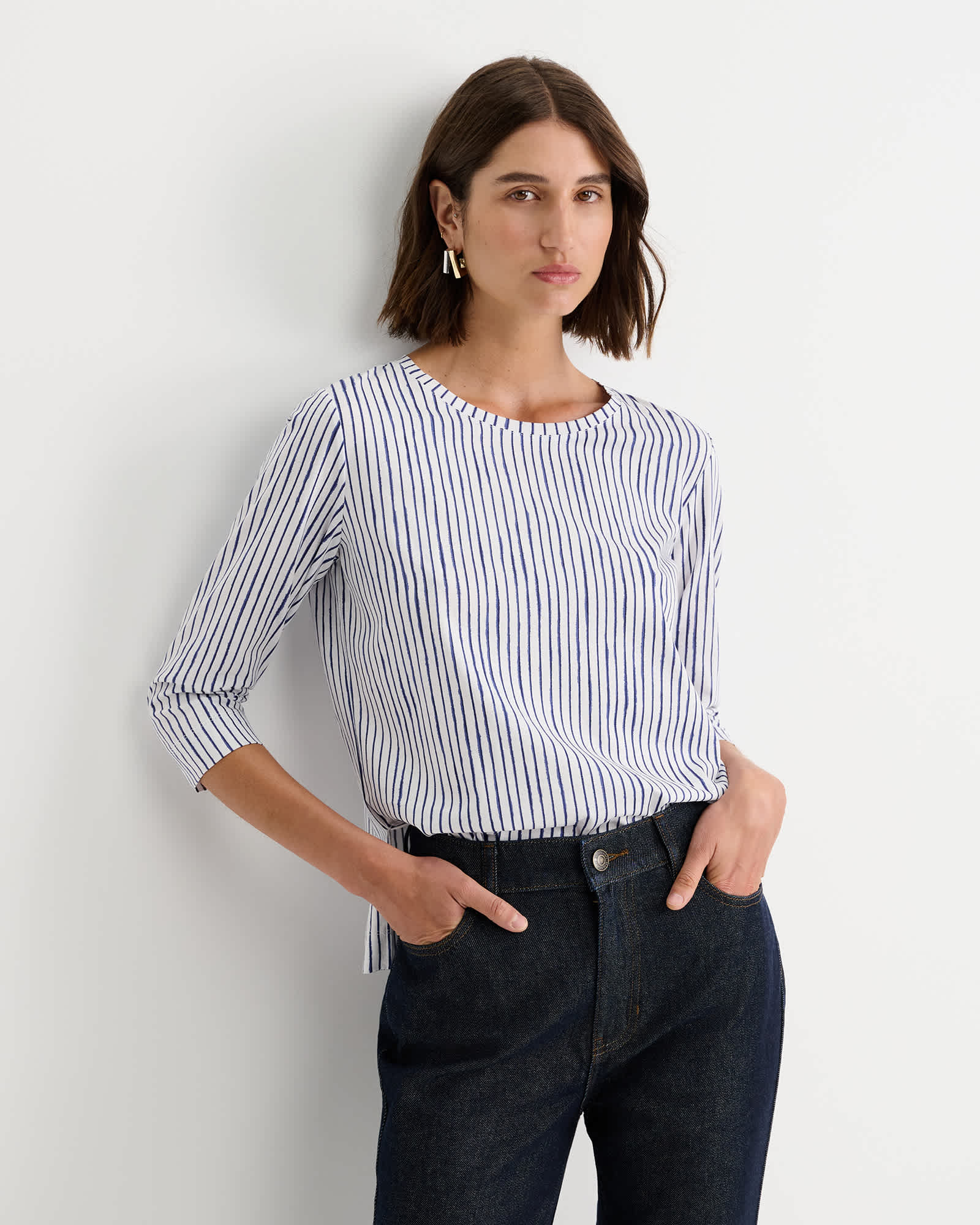 Painted Stripe Mercerised Tee