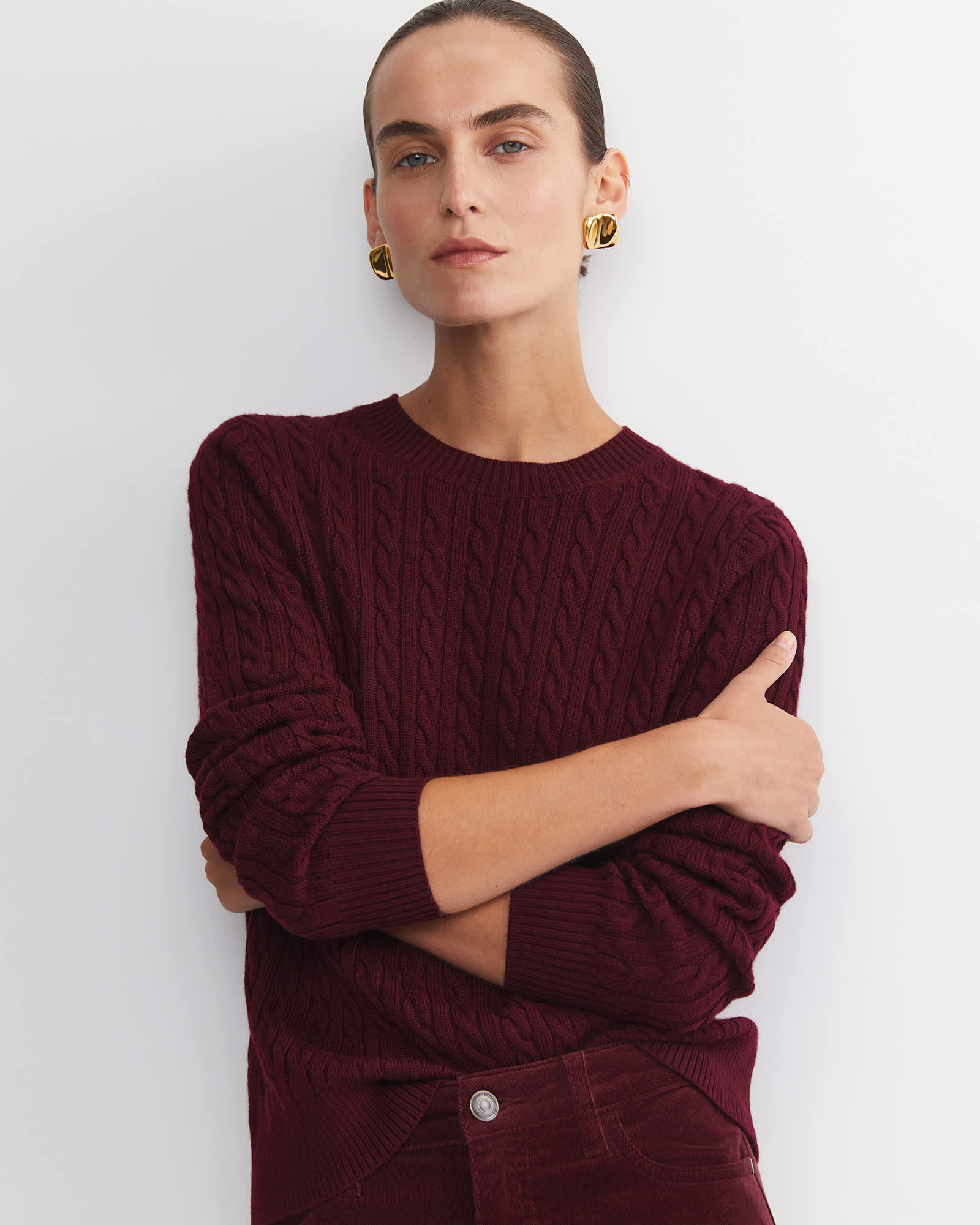 Merino Wool Baby Cable Sweater
