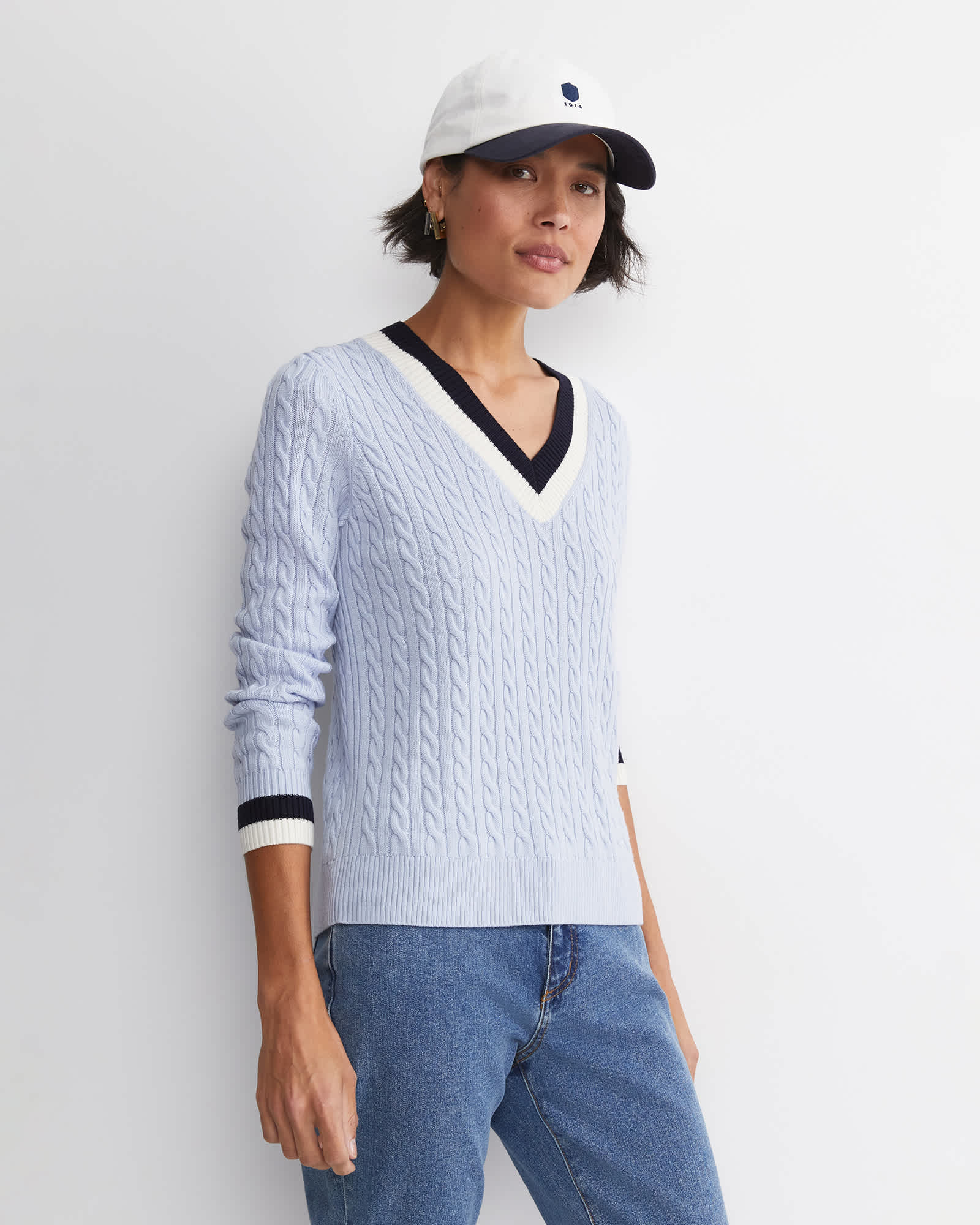 Baby Cable V-Neck Sweater