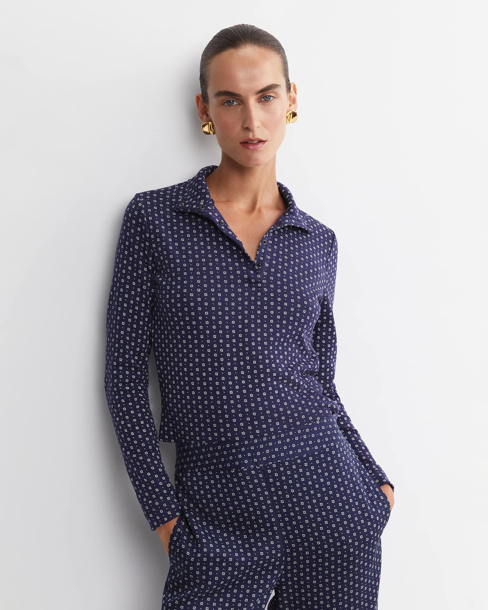 Geo Funnel Neck Top
