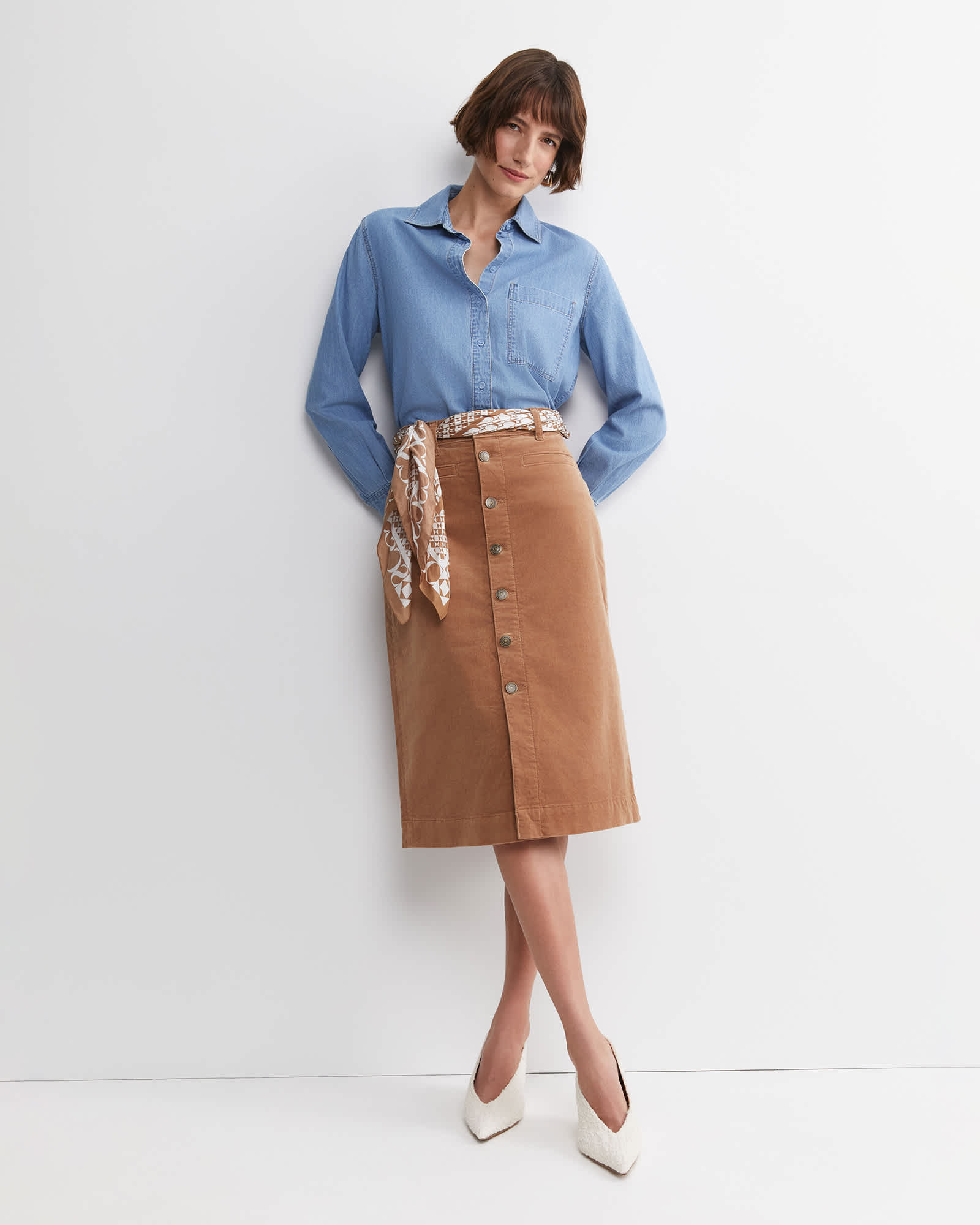 Cleo Cord Midi Skirt