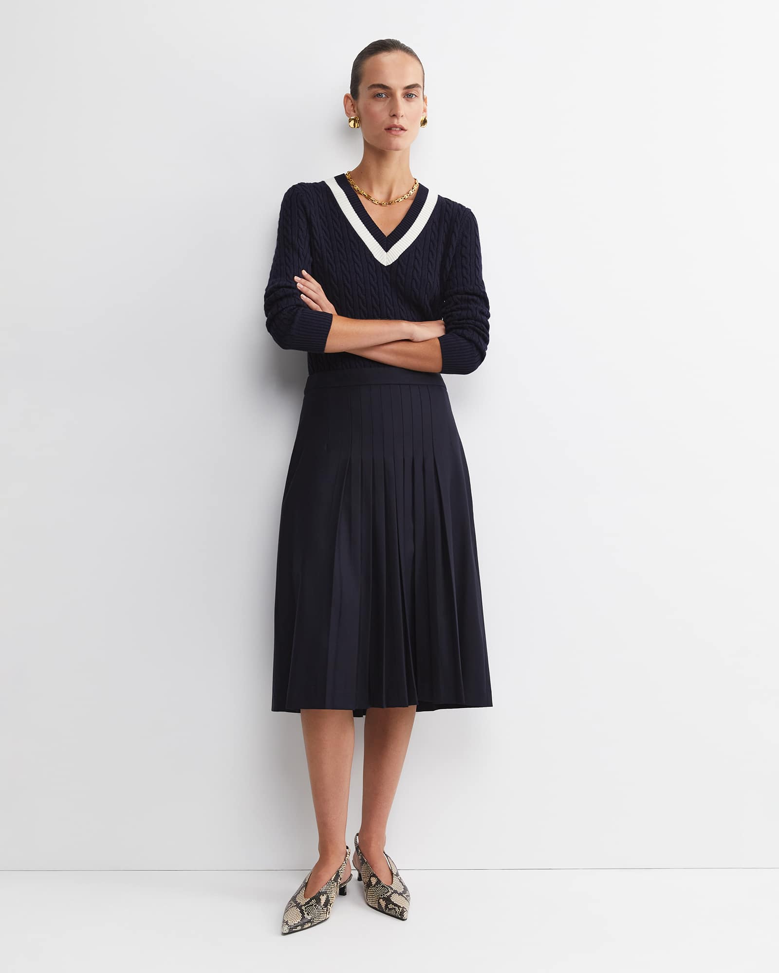 Wren Pleated Midi Skirt