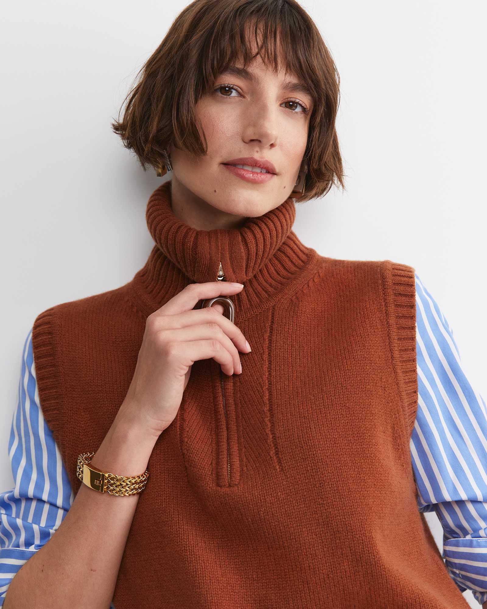 Sunshine Collared Sleeveless Vest