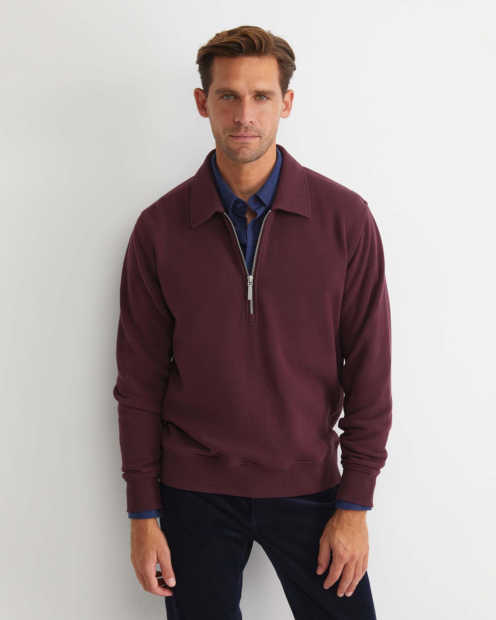 Collared Zip Sweat