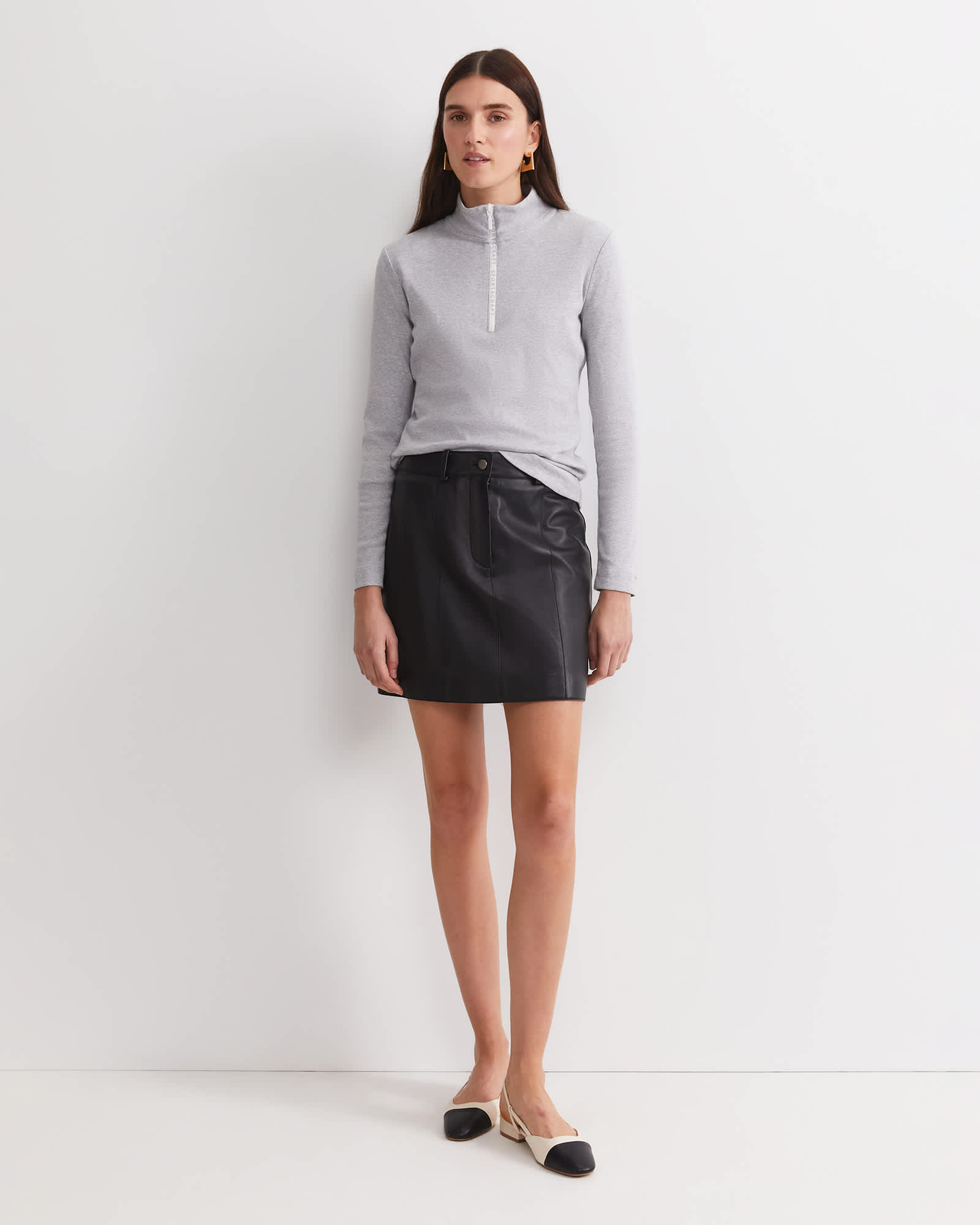 SC Zip Funnel Neck Top