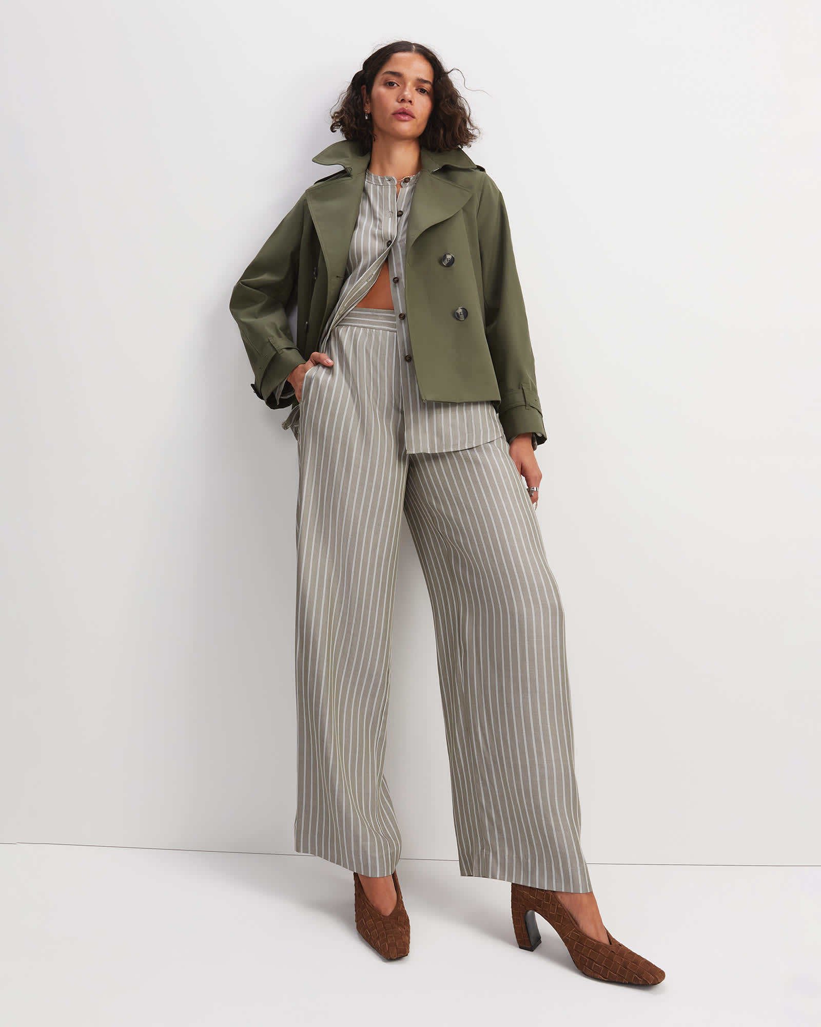 Solene Yarn-Dyed Pleat Pant