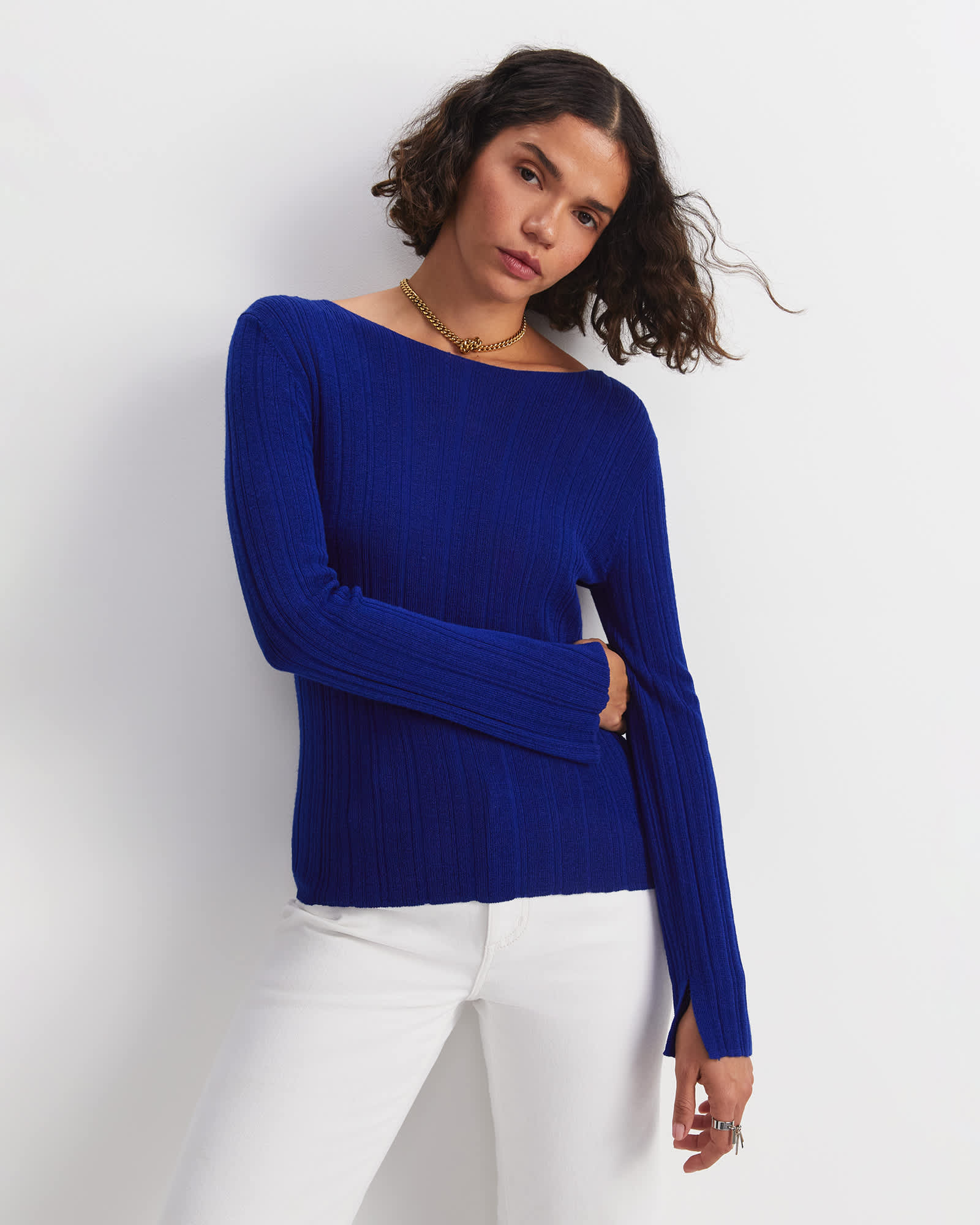 Silk Wool Rib Knit