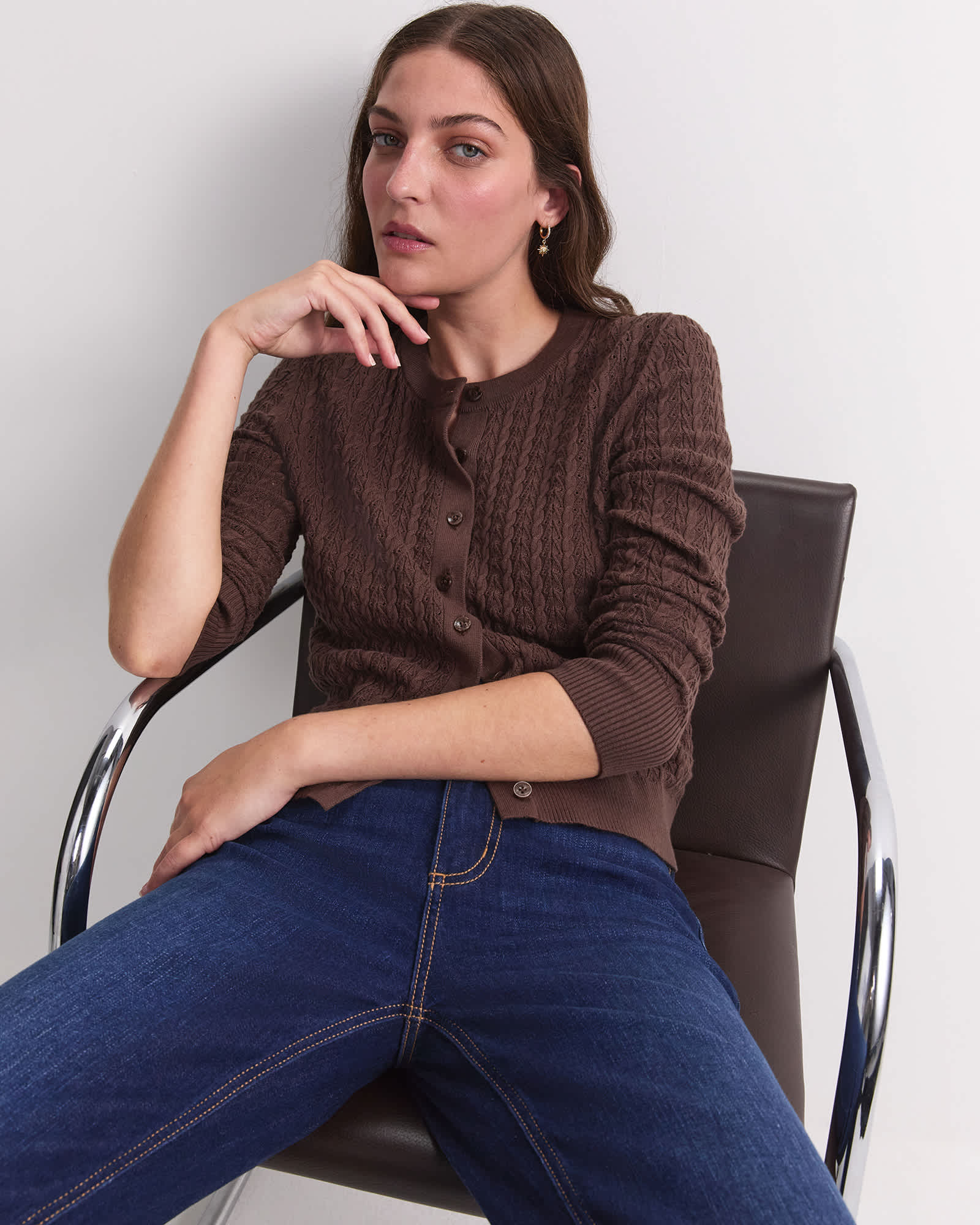 Elka Pointelle Cardigan