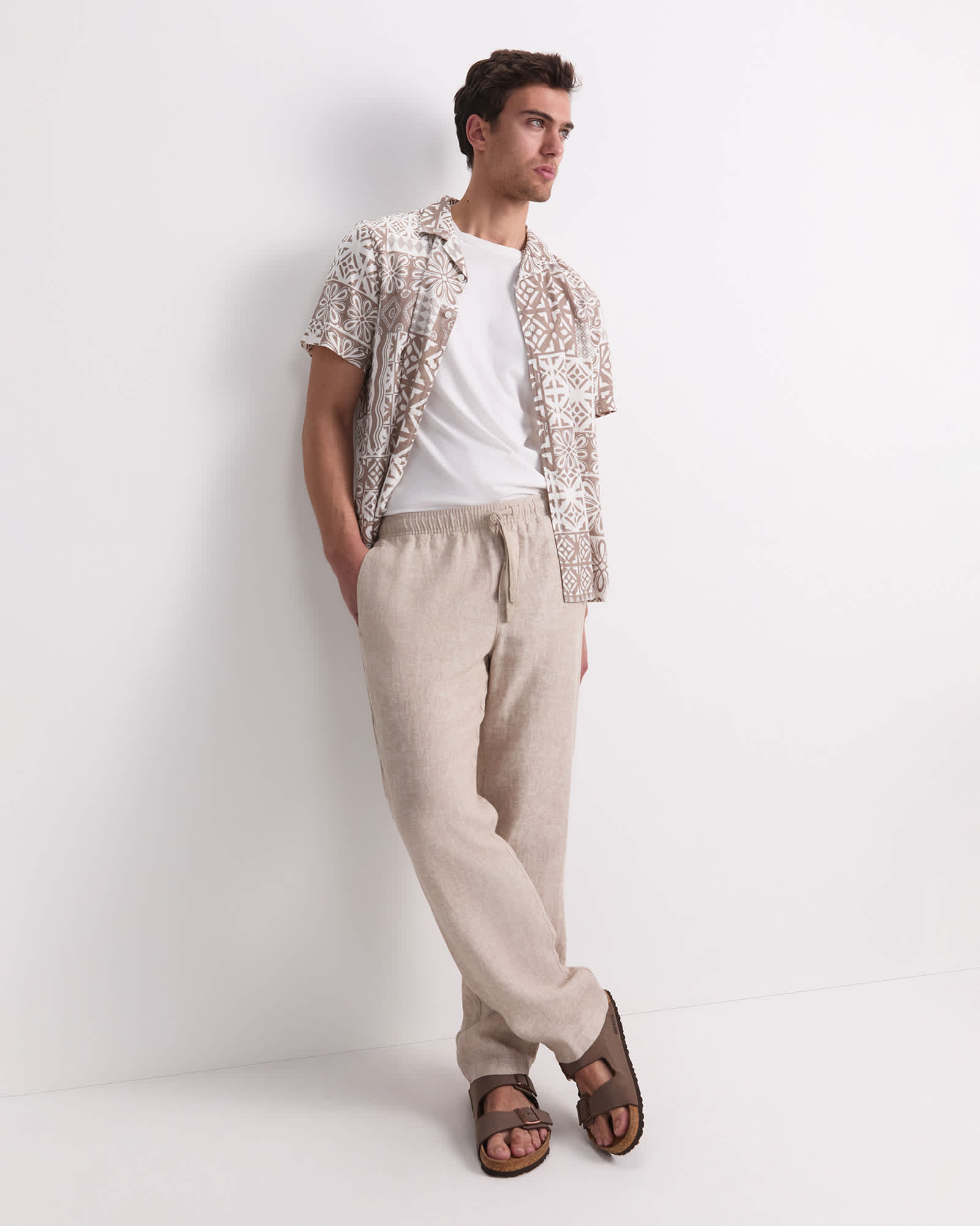 Caffery Yarn-Dyed Linen Pant