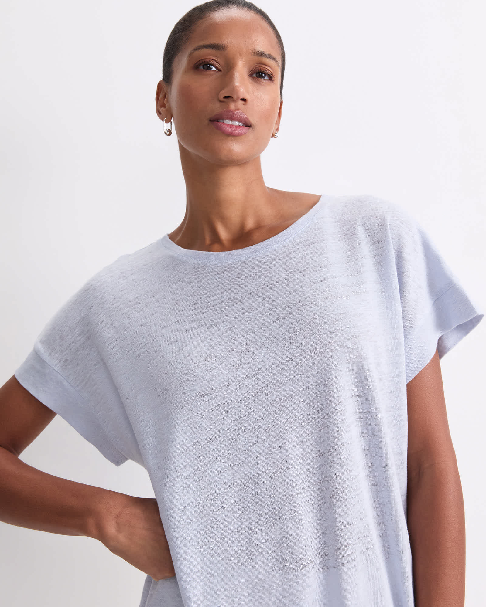 Tonia Crew Neck Linen Tee