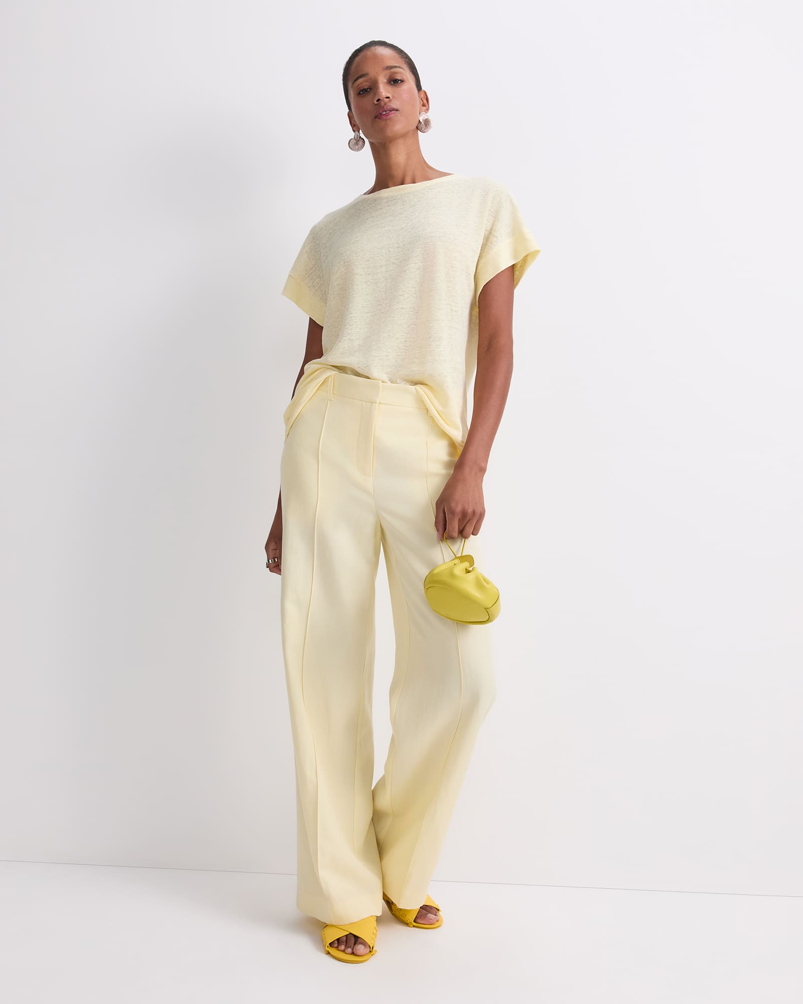 Tonia Crew Neck Linen Tee
