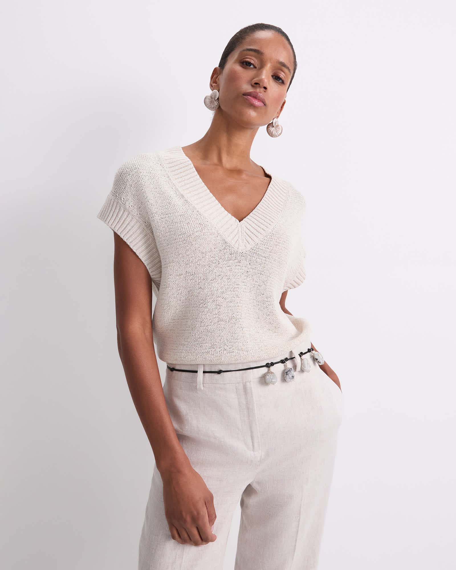 Josie Tape Yarn V-Neck Tank