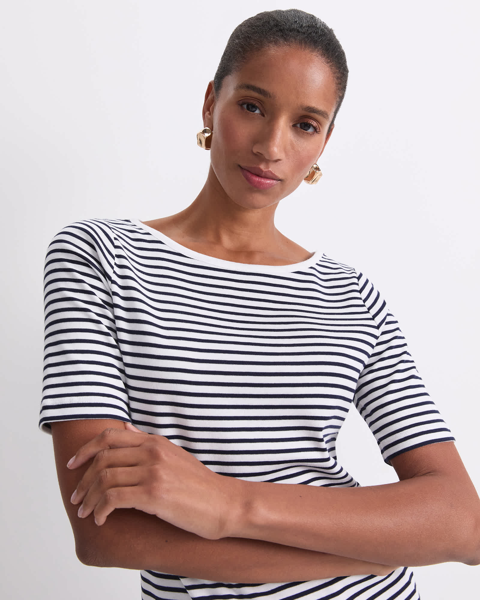 Heidi Boat Neck Half Sleeve Tee