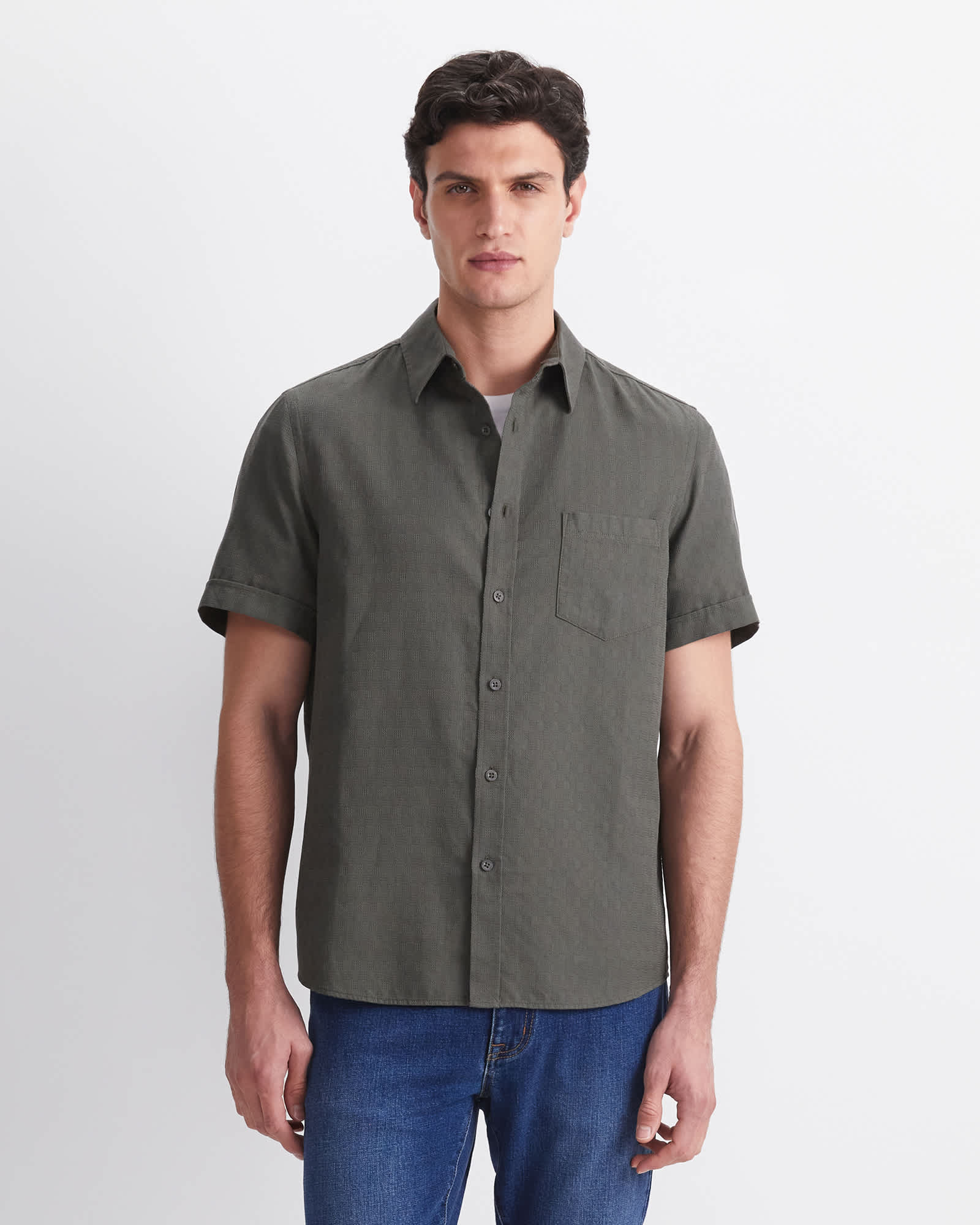 Short Sleeve Delave Linen Shirt