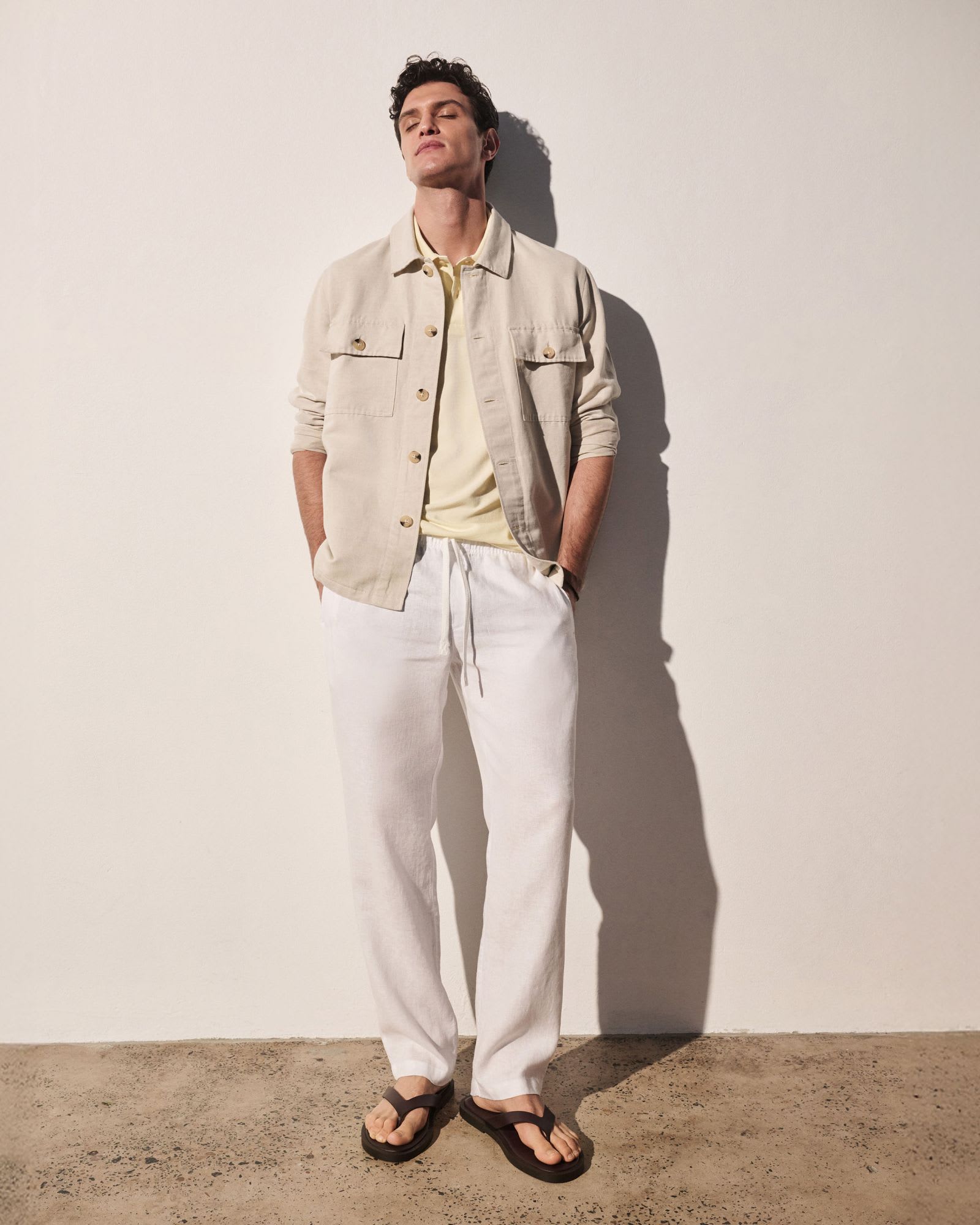 Caffery Yarn-Dyed Linen Pant