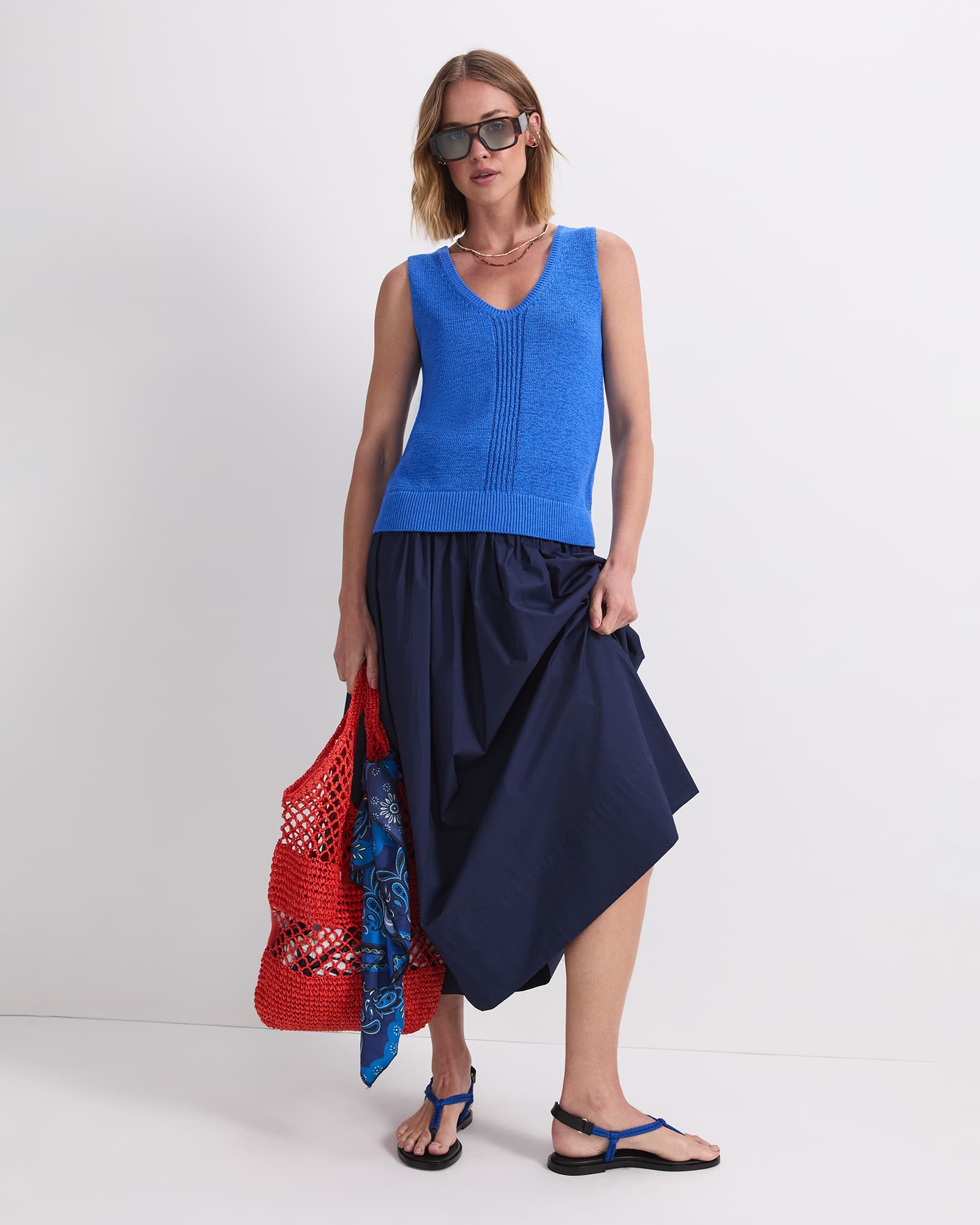 Josie Tape Yarn Knit Singlet