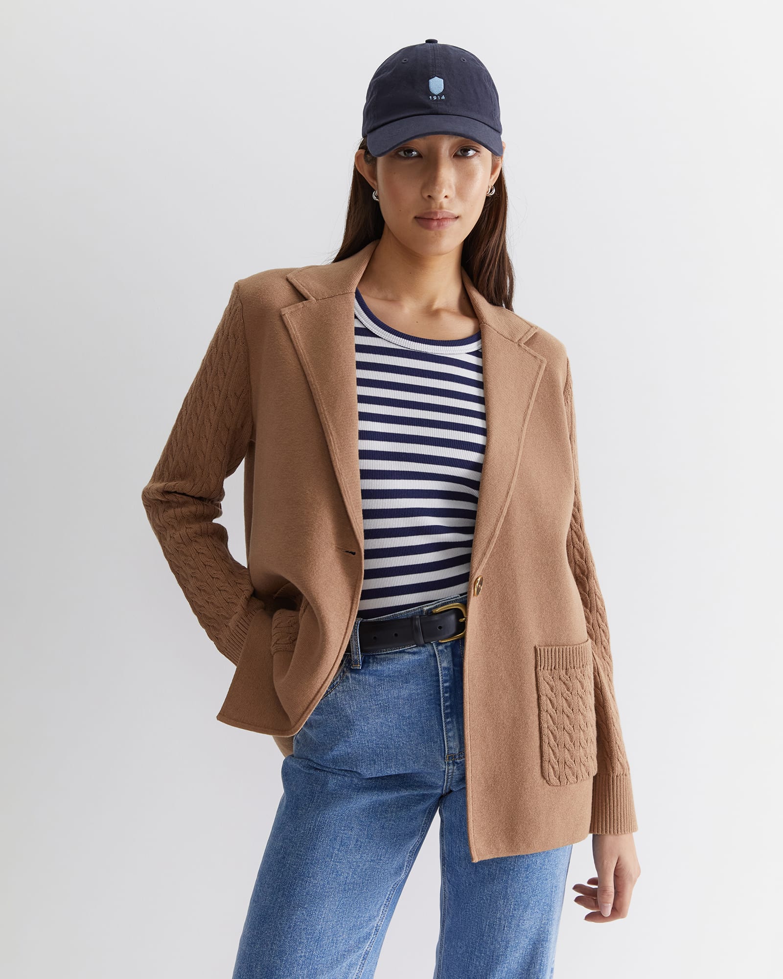 Cotton Cashmere Cable Coatigan
