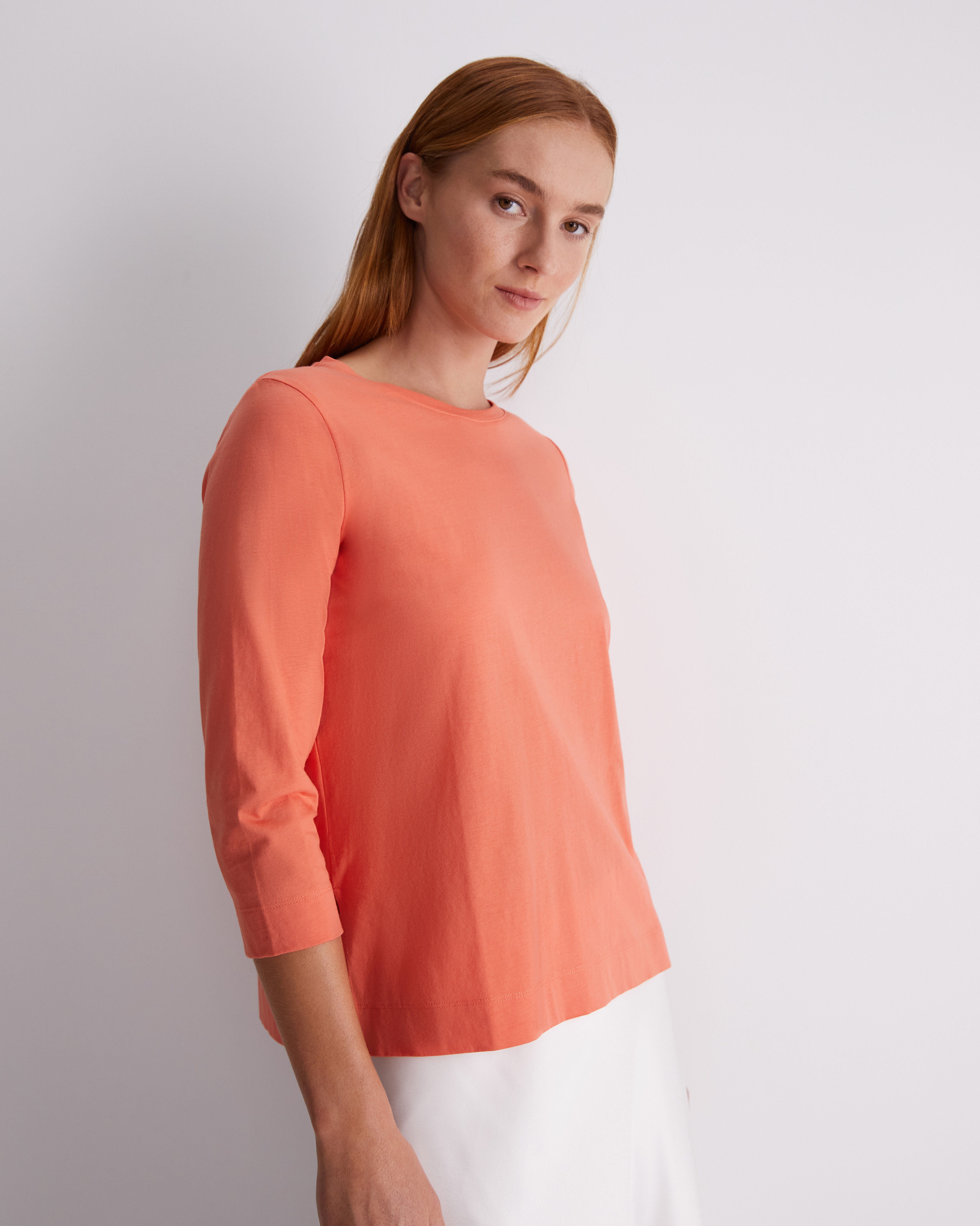 Cotton Crew 3 Quarter Sleeve T-Shirt