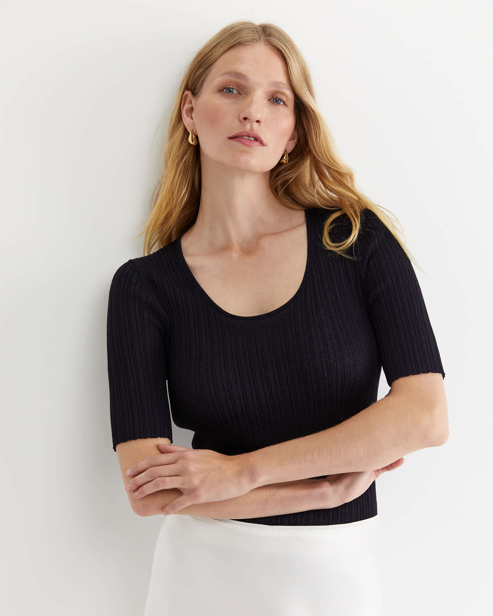 Sparkling Rib Knit Tee