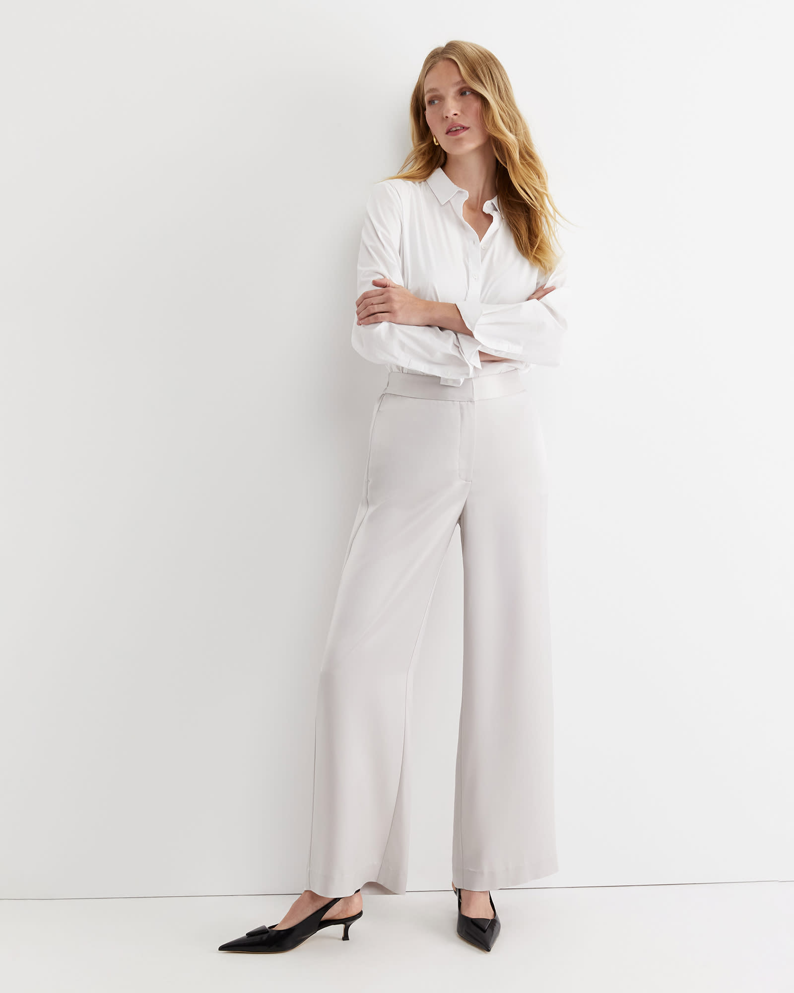 Harlow Sateen Wide Leg Pant