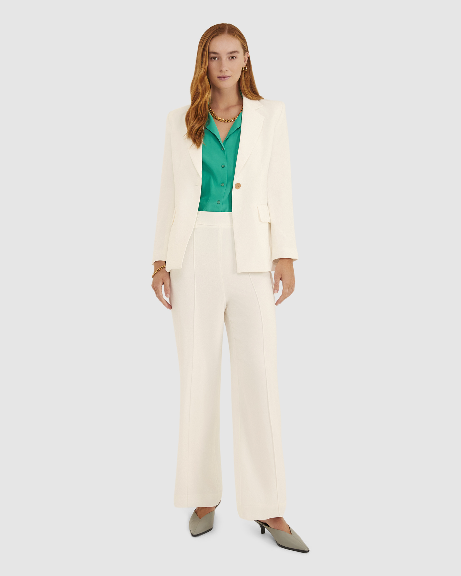 YZRDY Spring Autumn Office Ladies Suit Beige Elegant Blazer Women Loose  Double-breasted Straight Suit Trousers Two-piece Suit (Color : Cream-colored  Set, Size : XL.) : Amazon.co.uk: Fashion