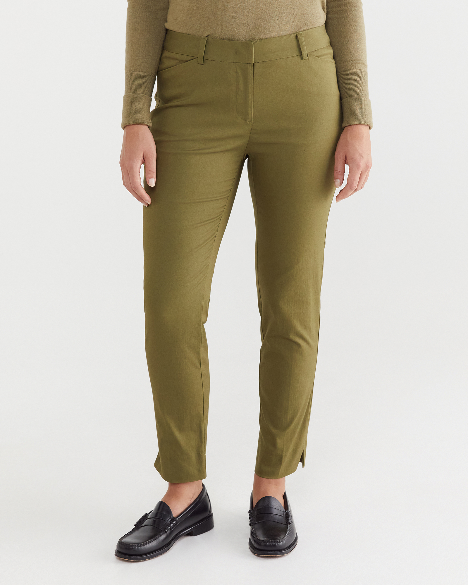 Khaki capri hot sale pants womens