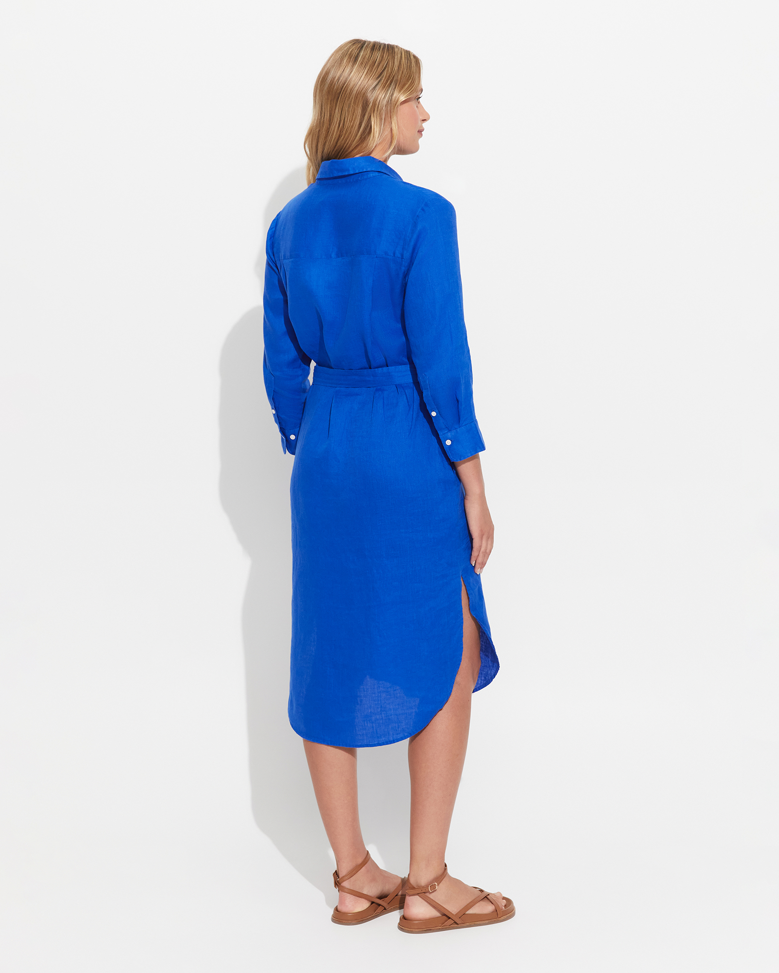 Cobalt blue outlet linen dress