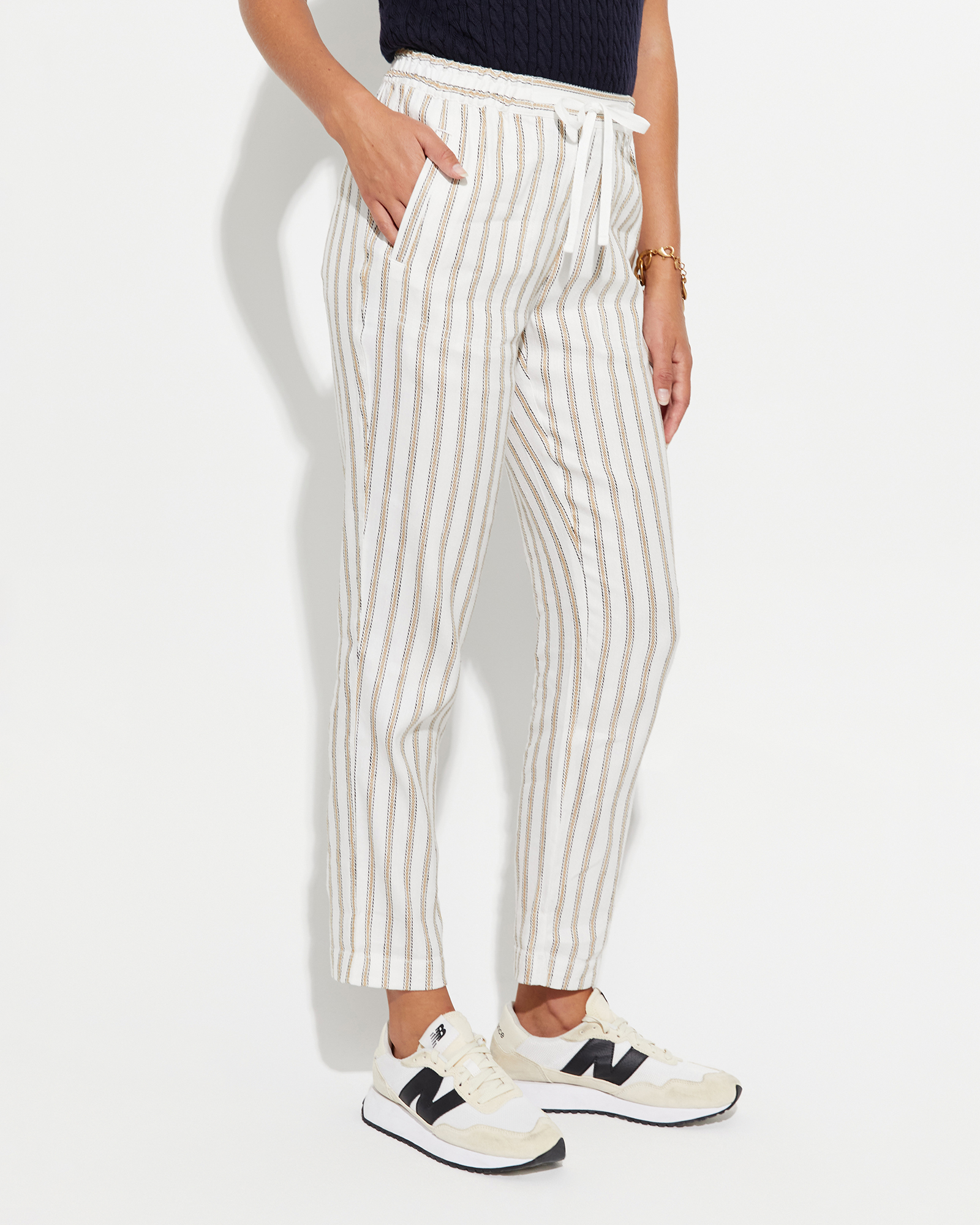 Grey and white 2025 striped pants