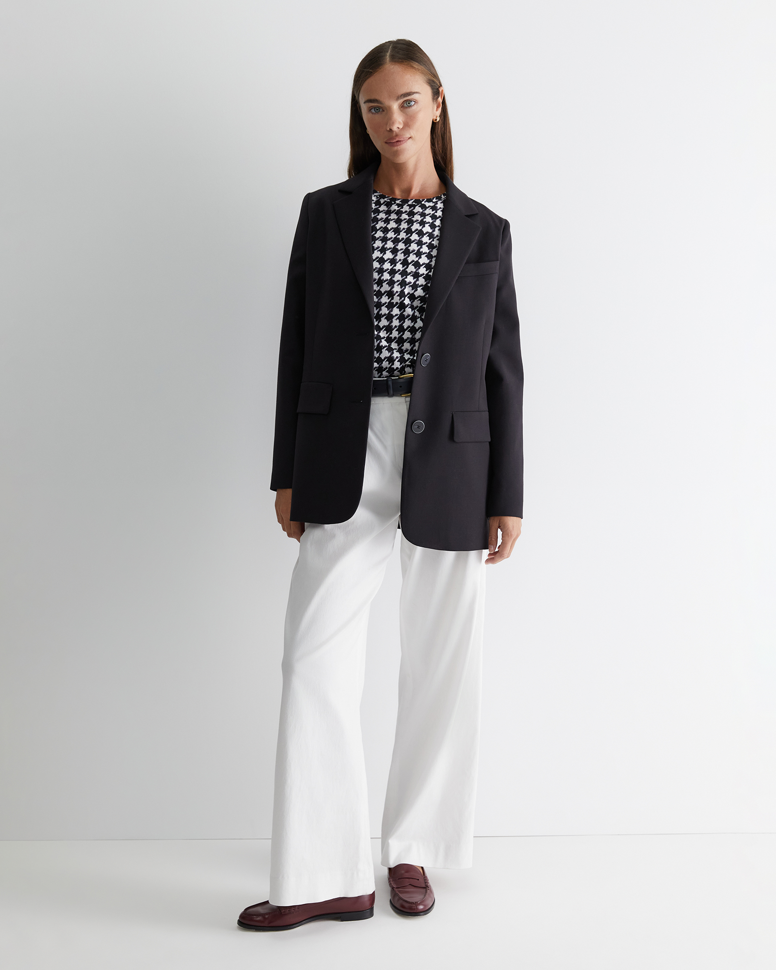 Bianca Relaxed Wool Blazer in Black | Sportscraft