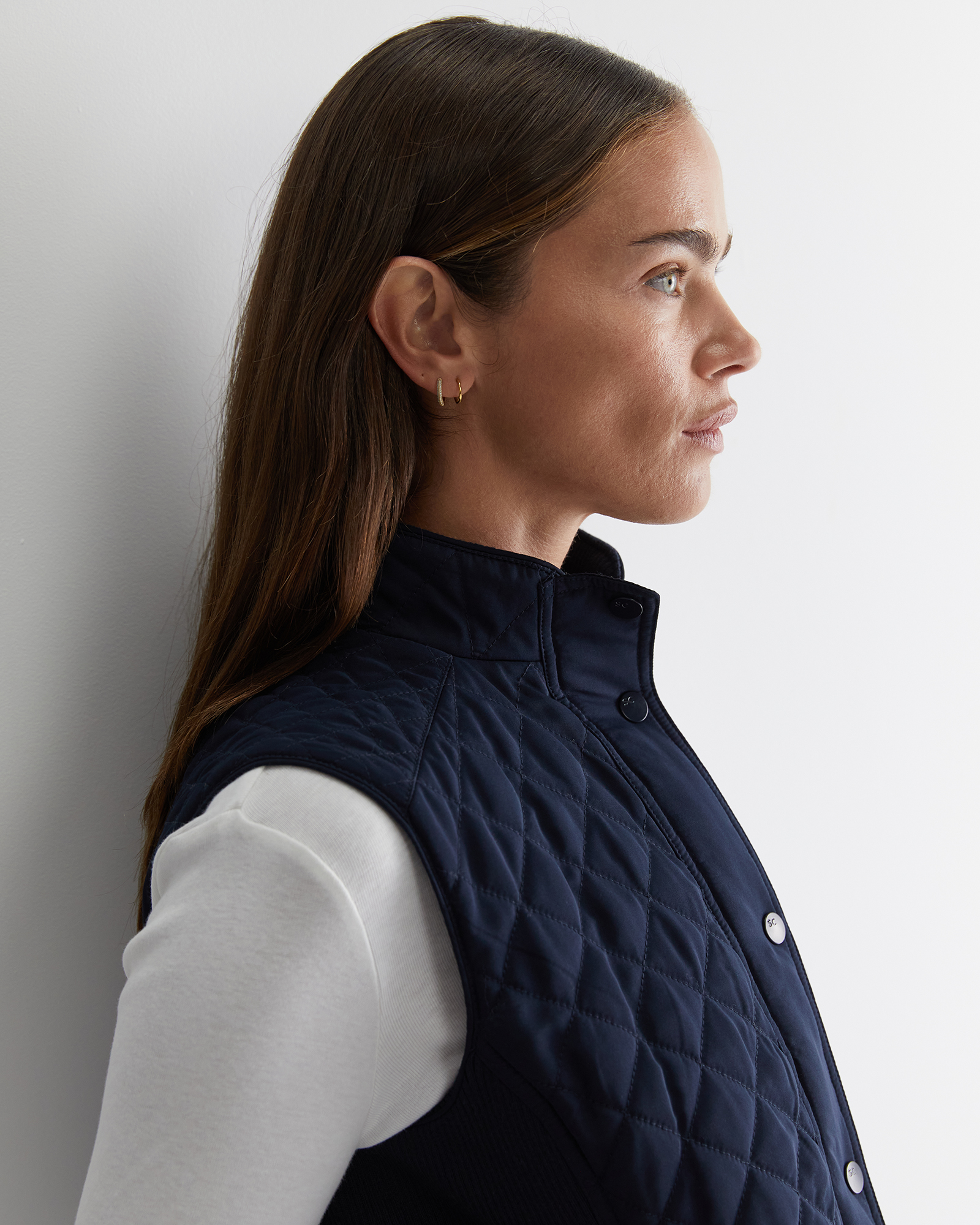 Navy quilted 2024 vest womens