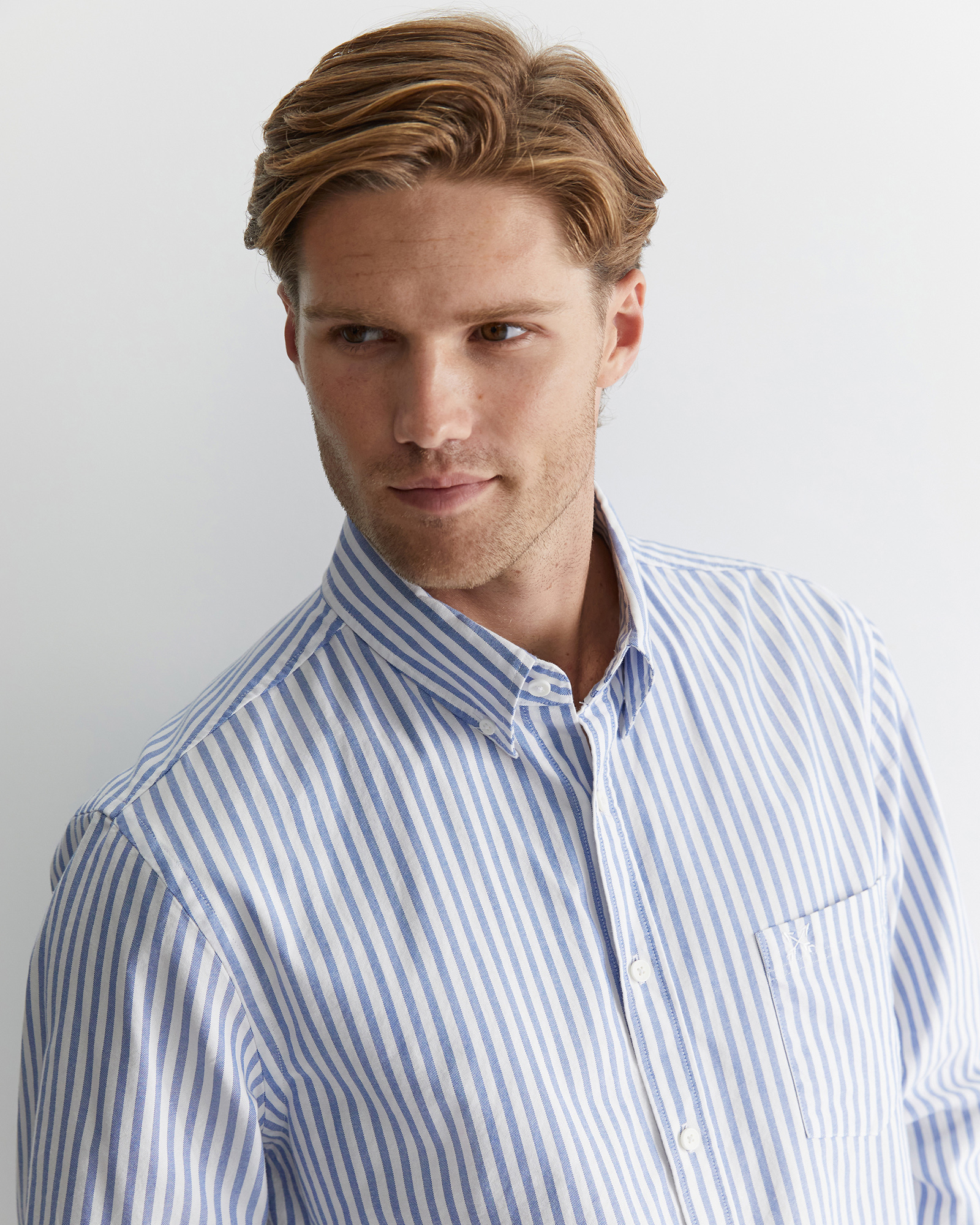 Stripe Oxford Shirt in Dutch Blue | Sportscraft